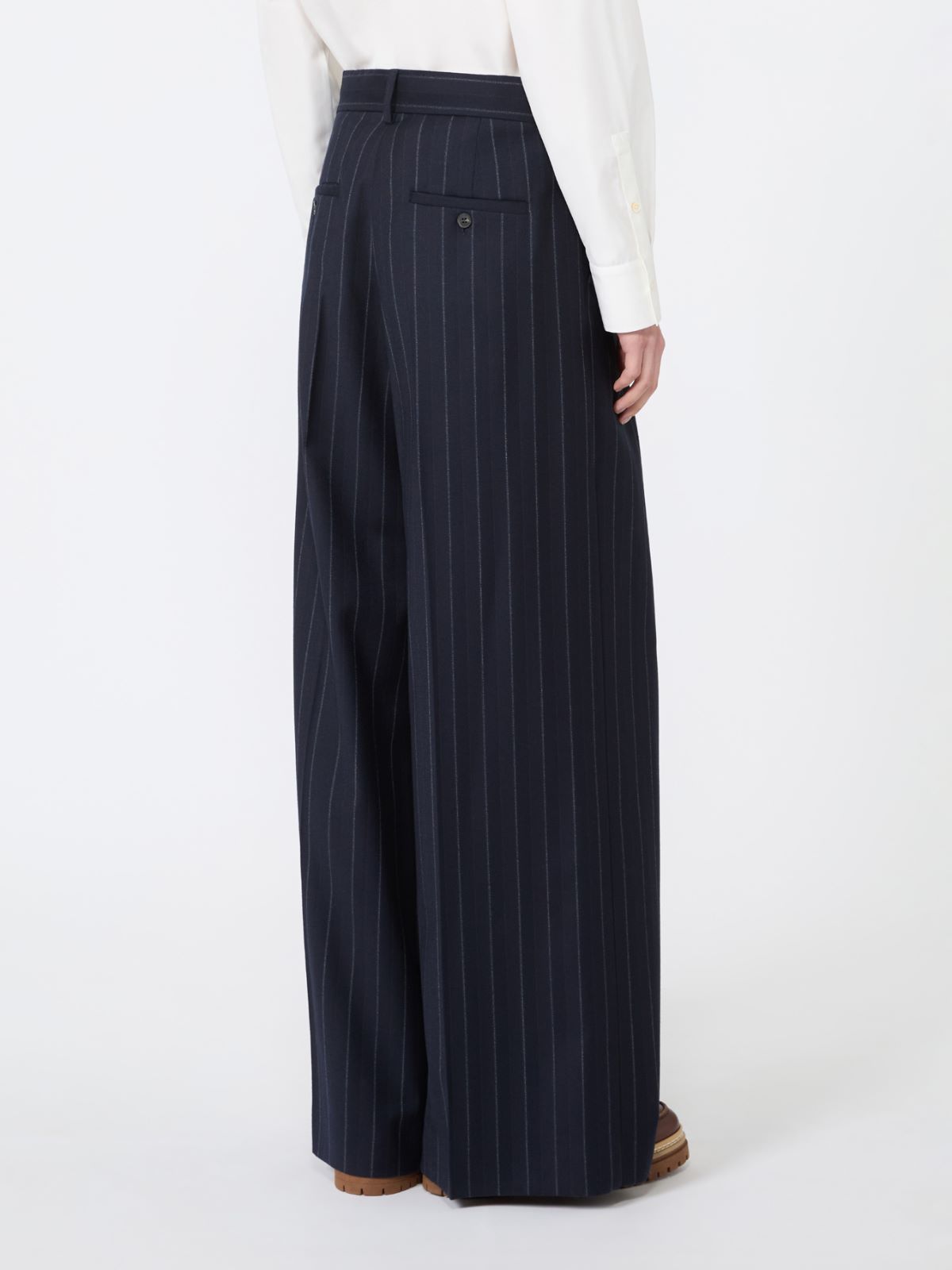 Wool pinstriped flannel trousers - Weekend Max Mara - 3