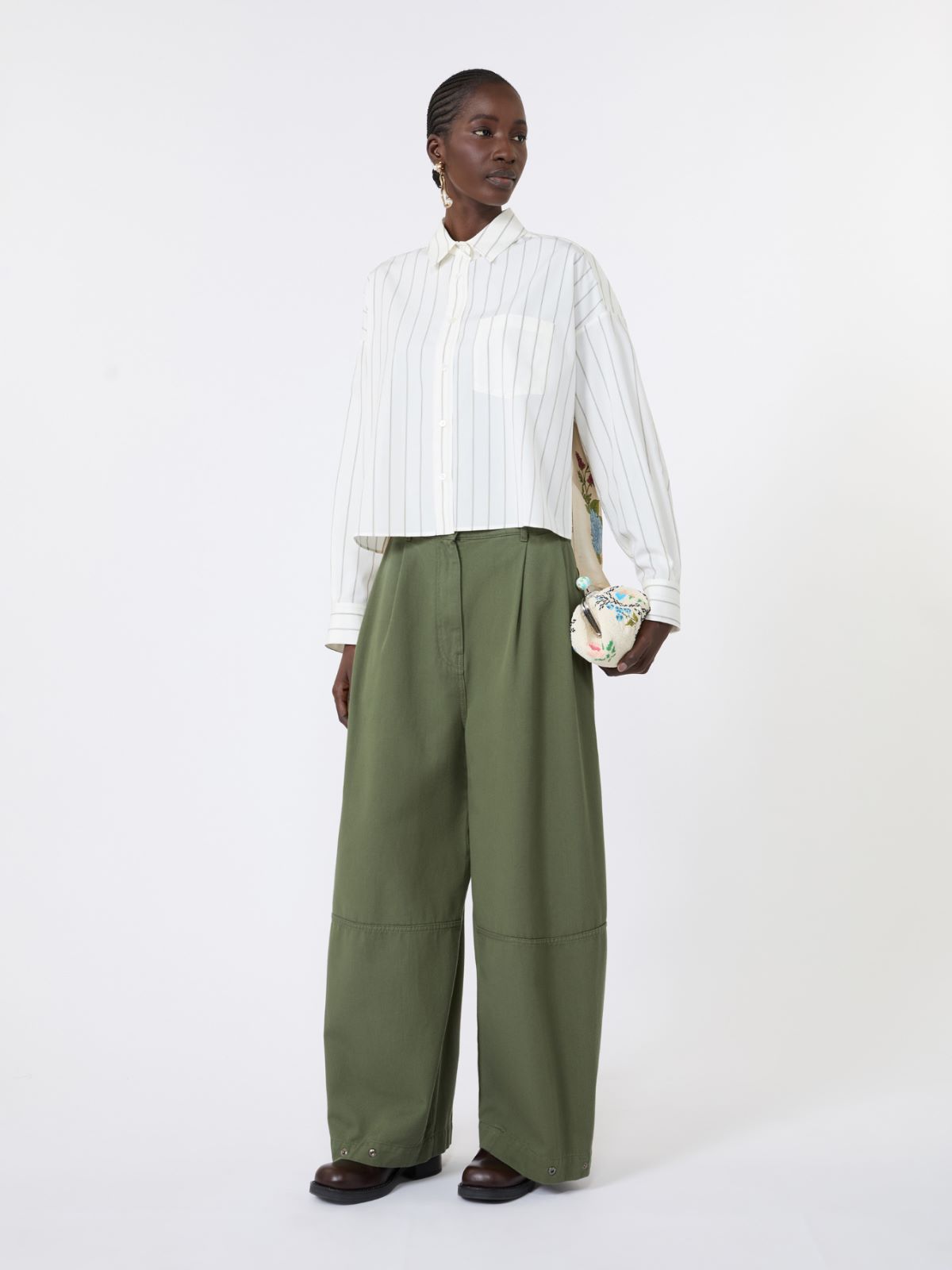 Washed cotton trousers - Weekend Max Mara
