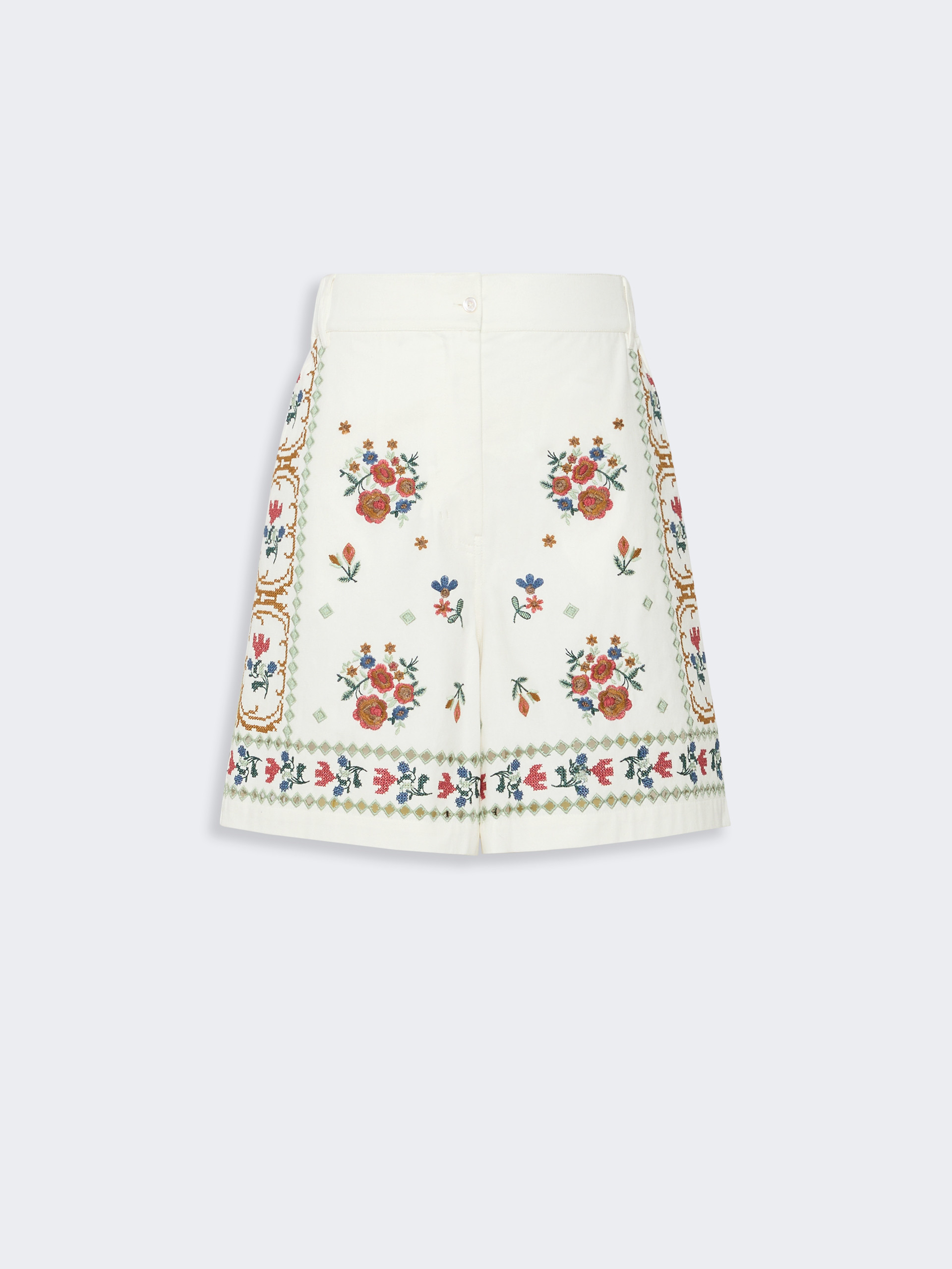 Embroidered cotton Bermuda shorts - WHITE - Weekend Max Mara - 5