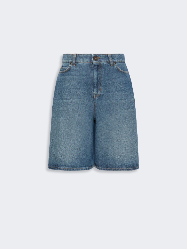 Cotton denim Bermuda shorts - NAVY - Weekend Max Mara - 5