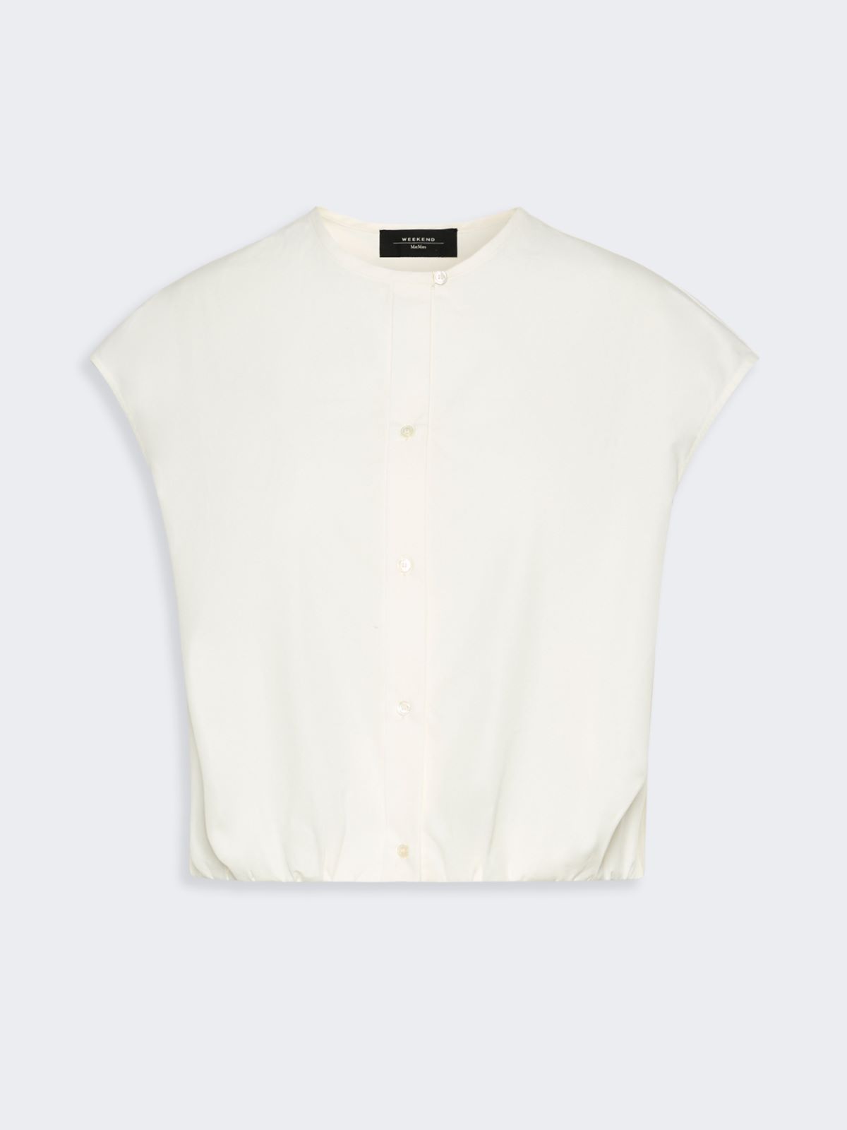 Cotton poplin crop top - WHITE - Weekend Max Mara - 5