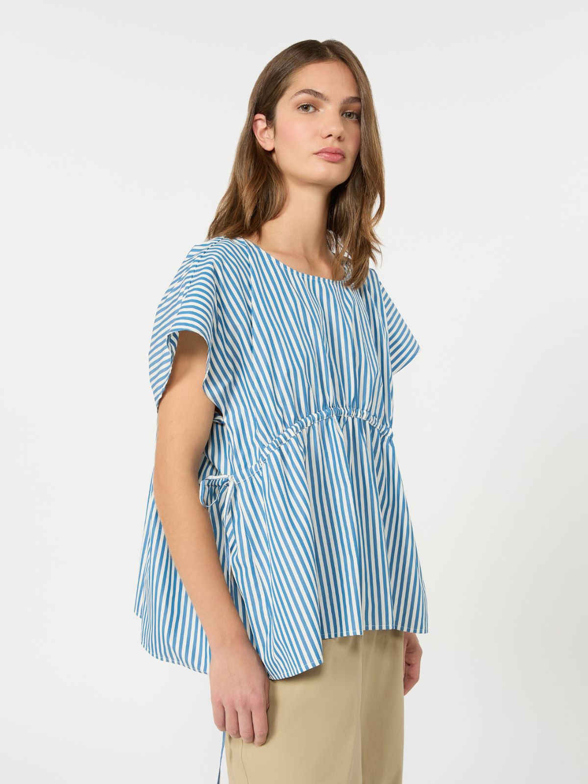 Cotton poplin blouse - CORNFLOWER BLUE - Weekend Max Mara - 4
