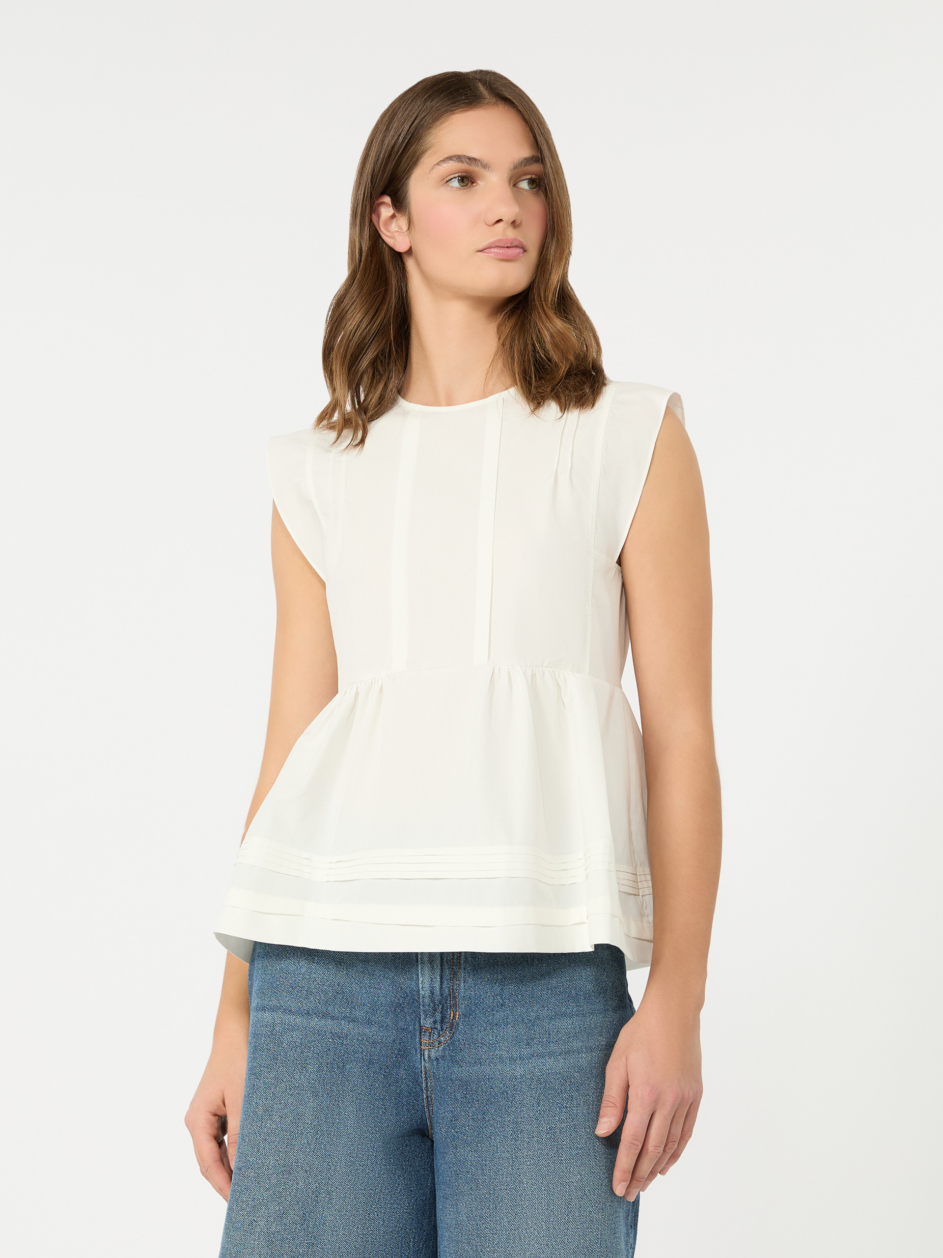 Sleeveless cotton poplin blouse - WHITE - Weekend Max Mara - 2