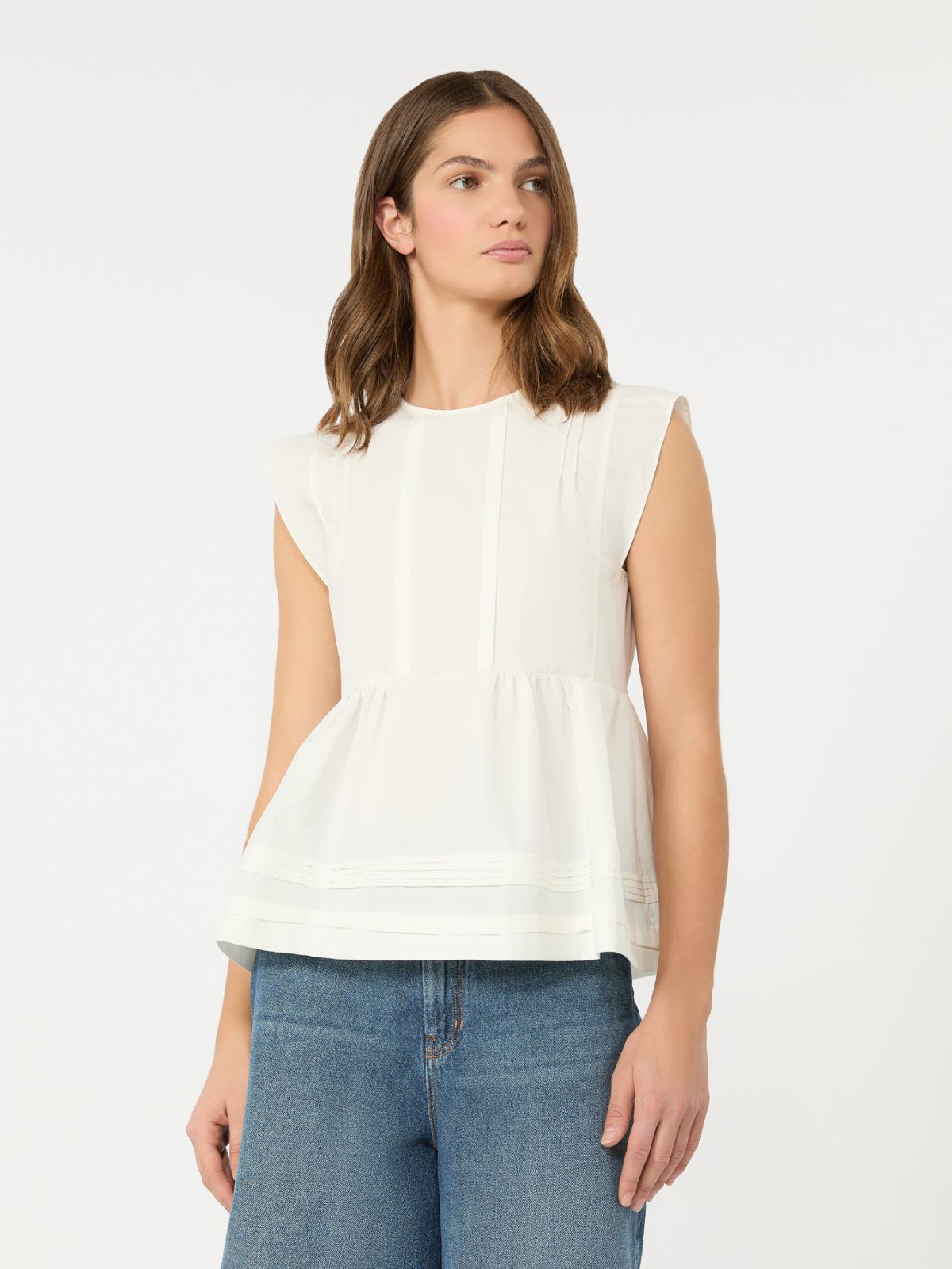 Sleeveless cotton poplin blouse - WHITE - Weekend Max Mara - 2