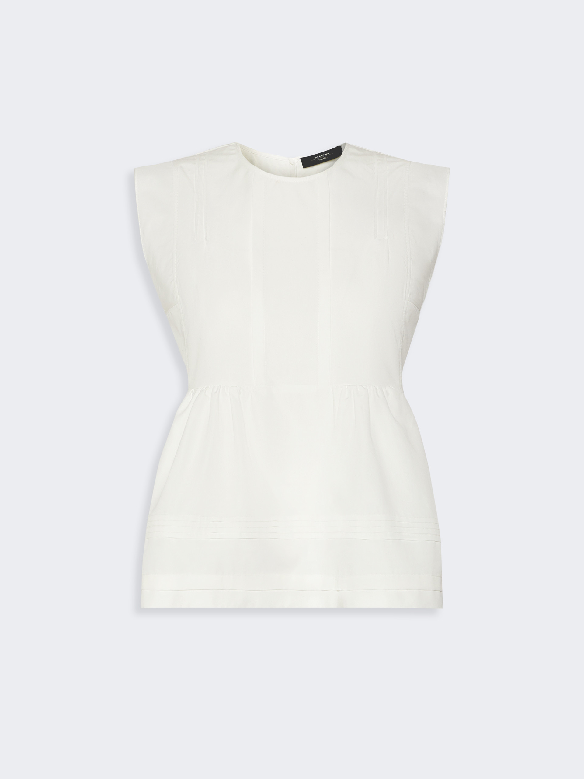 Sleeveless cotton poplin blouse - WHITE - Weekend Max Mara - 5