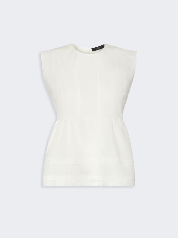 Sleeveless cotton poplin blouse - WHITE - Weekend Max Mara