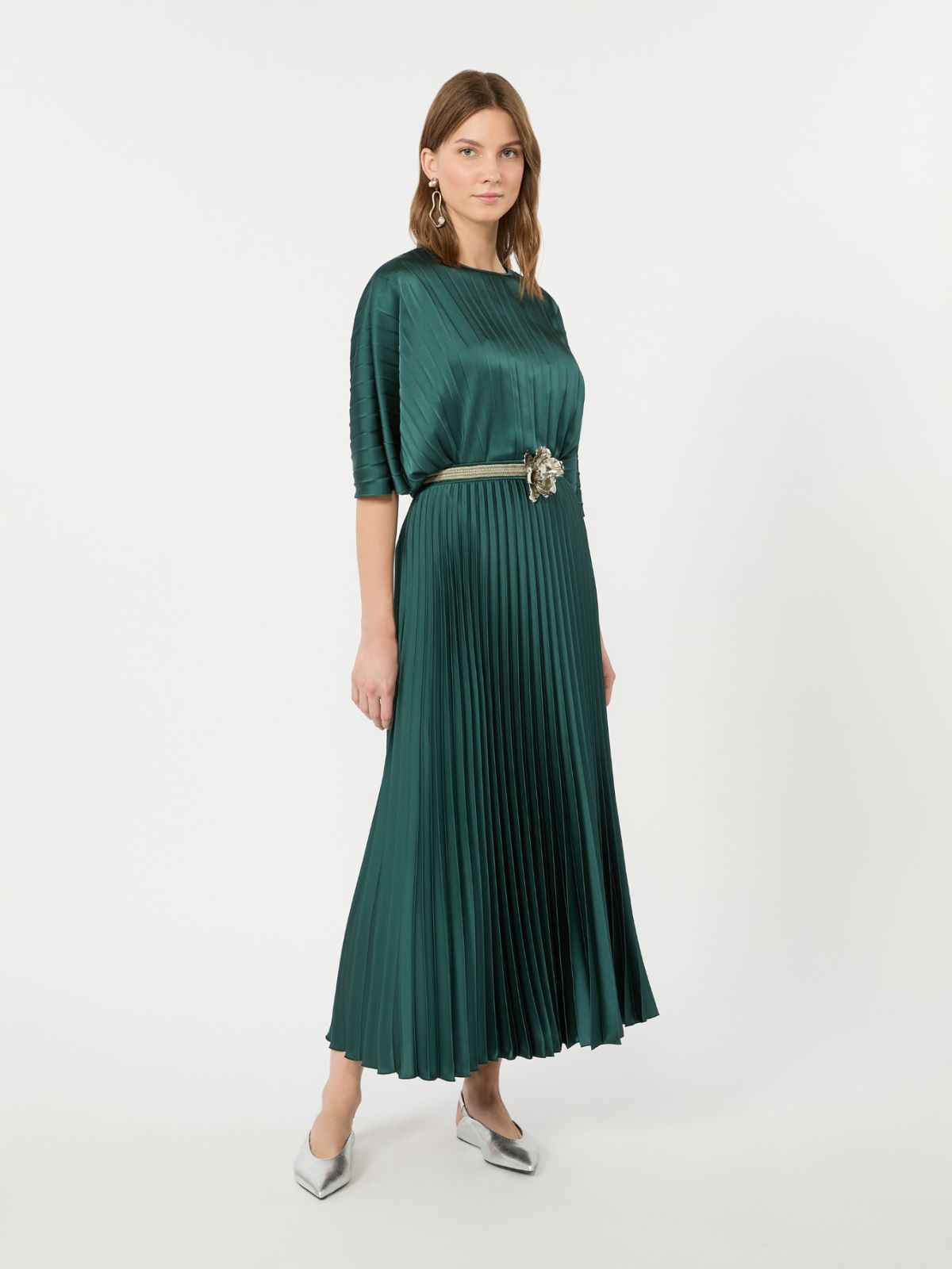 Blusa ampia in raso plissé - VERDE SCURO - Weekend Max Mara