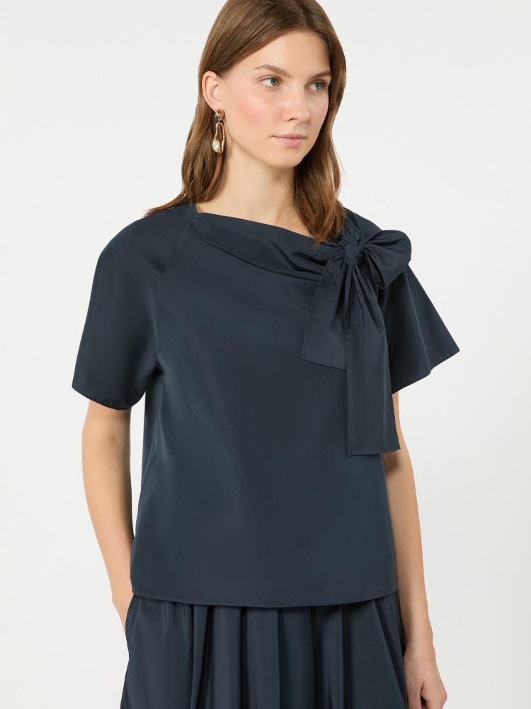 Cotton-blend taffeta blouse - NAVY - Weekend Max Mara