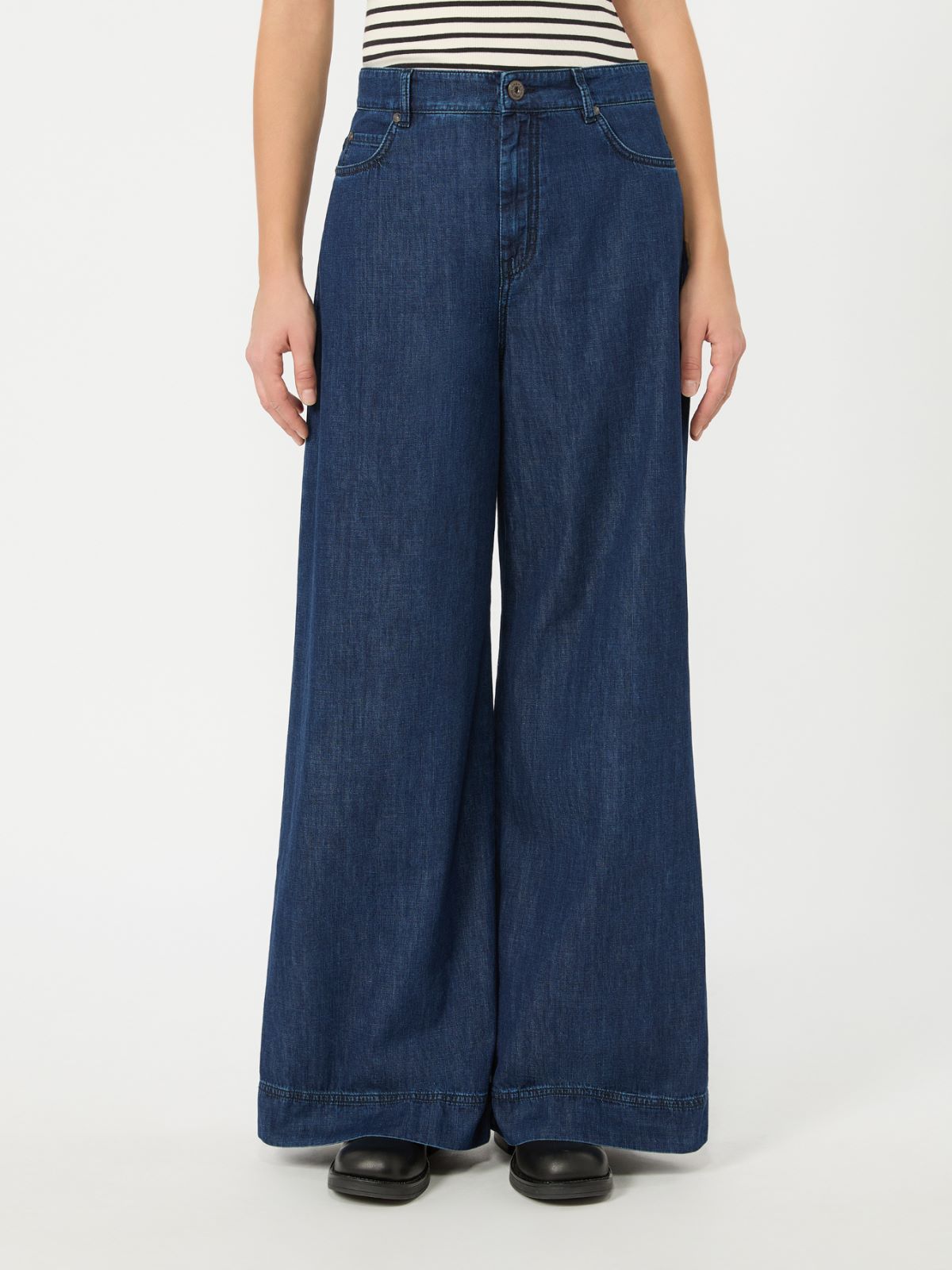 Cotton denim wide-leg jeans - NAVY - Weekend Max Mara - 2