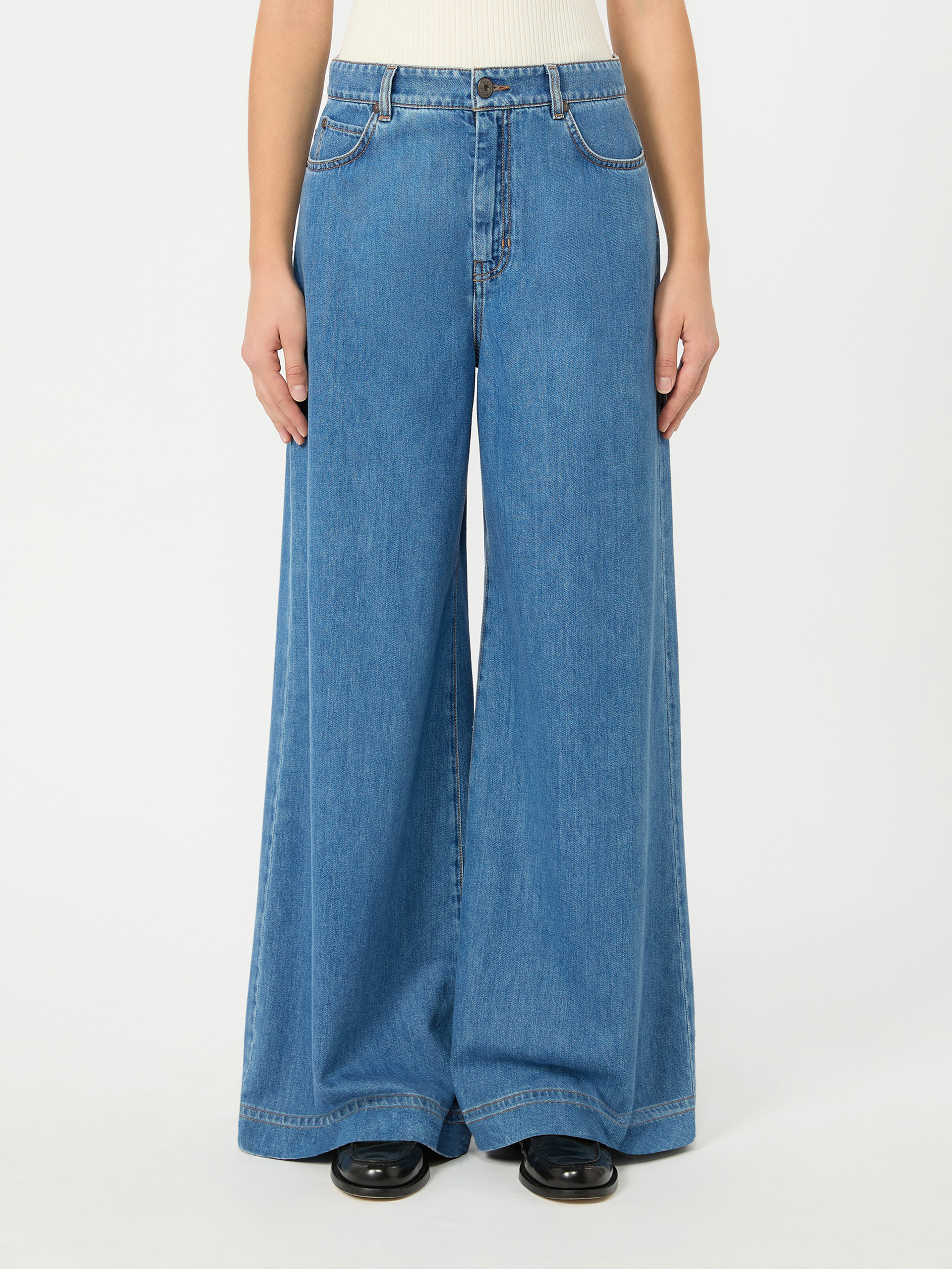 Cotton denim wide-leg jeans - NAVY - Weekend Max Mara - 2