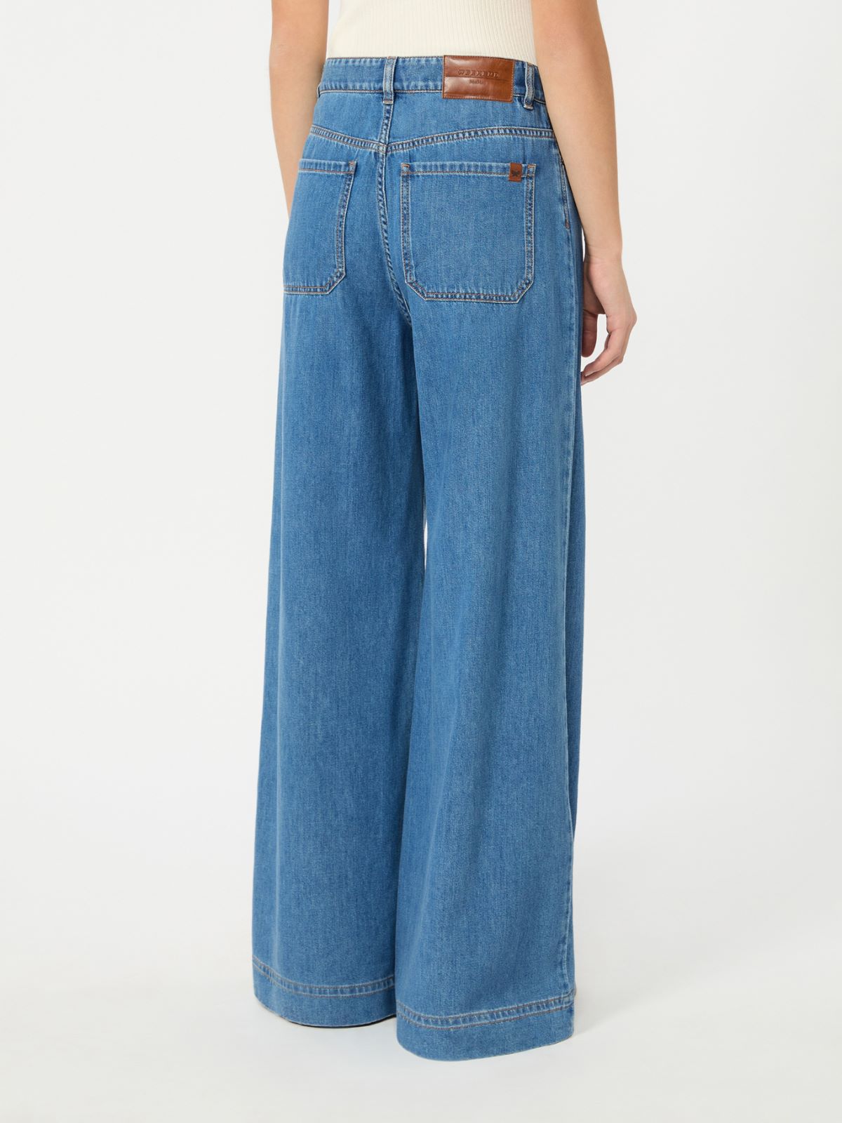 Cotton denim wide-leg jeans - NAVY - Weekend Max Mara - 3