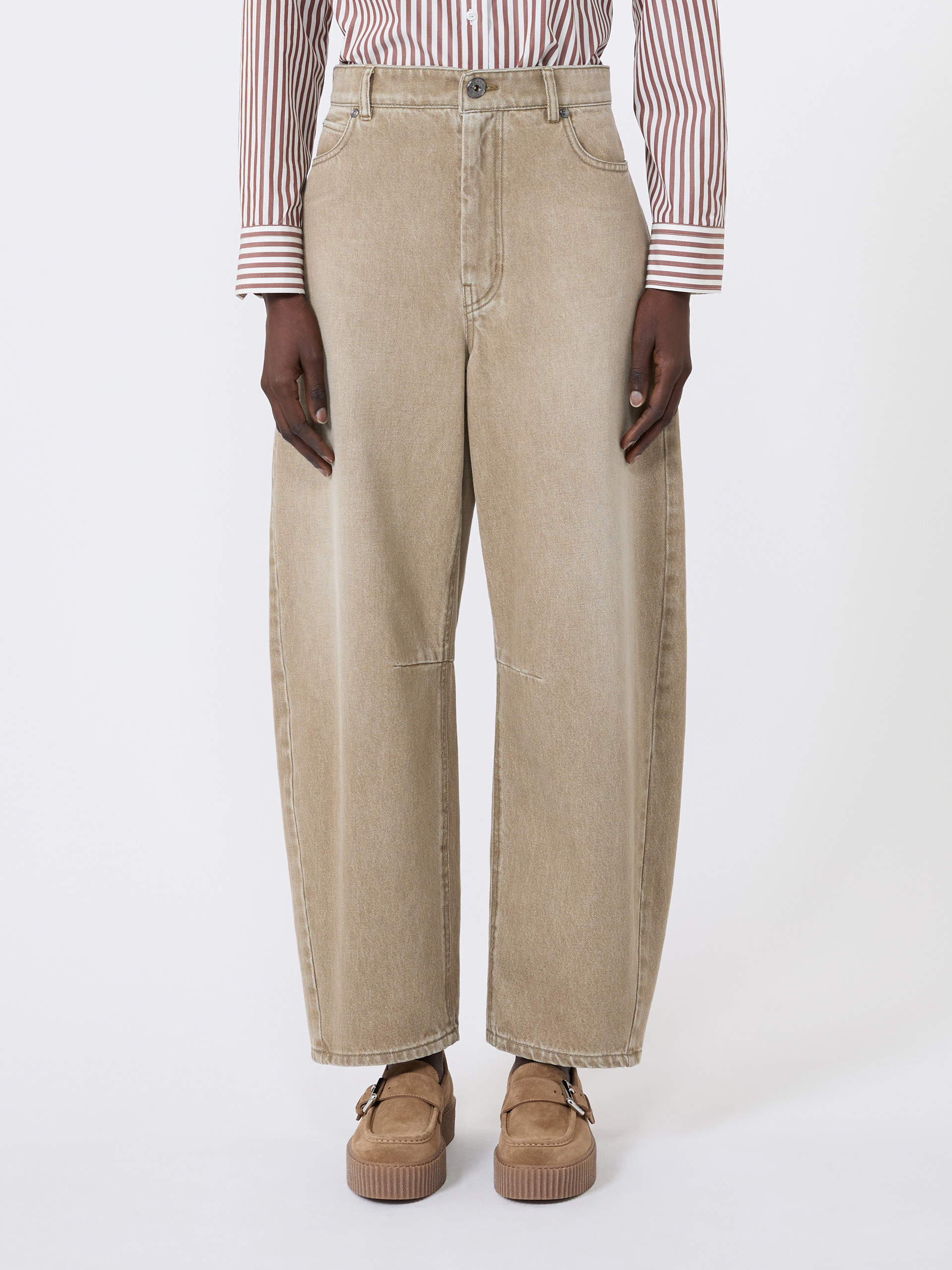 Worn-look denim barrel-leg jeans - BEIGE - Weekend Max Mara - 2