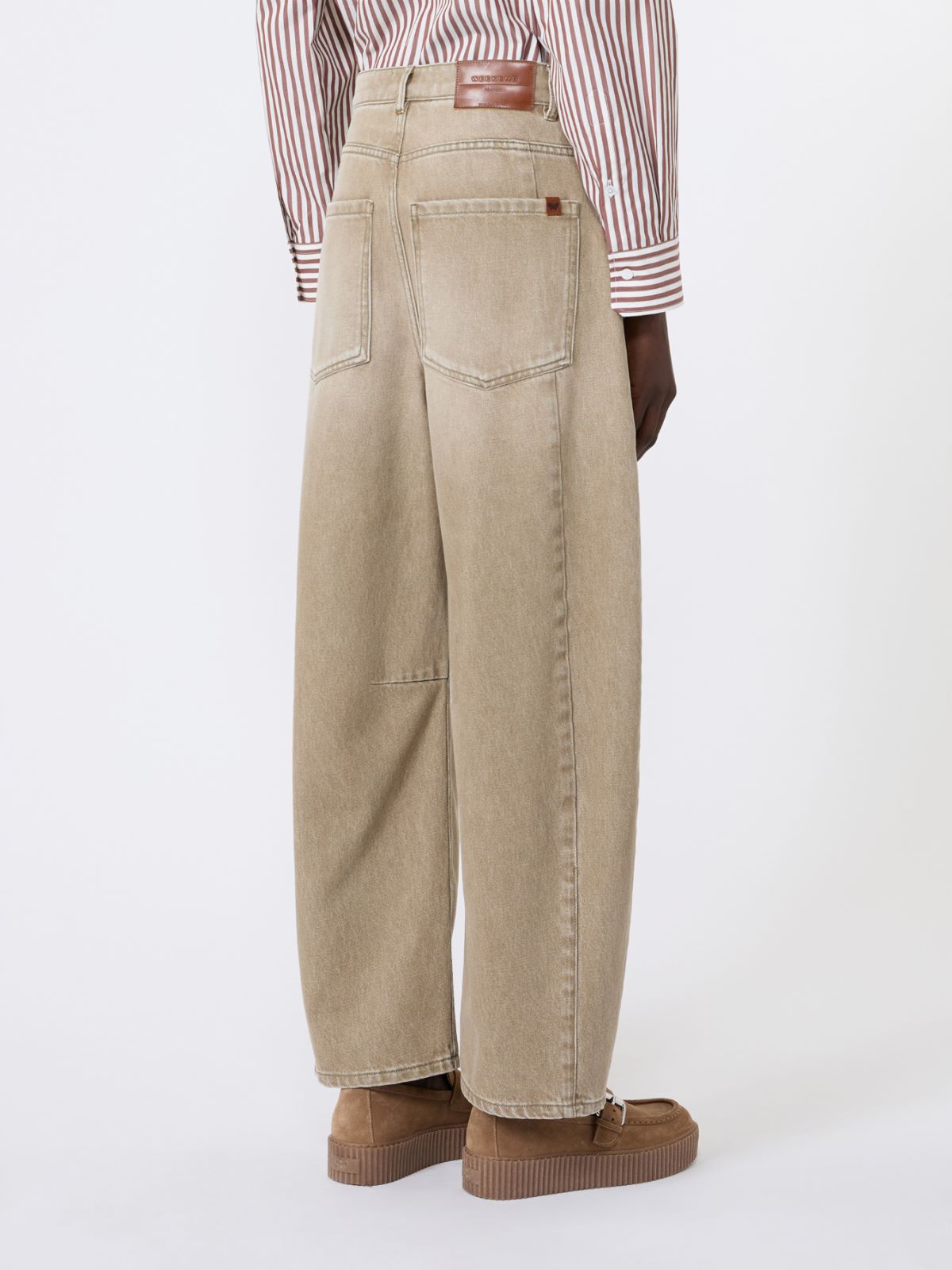 Worn-look denim barrel-leg jeans - BEIGE - Weekend Max Mara - 3