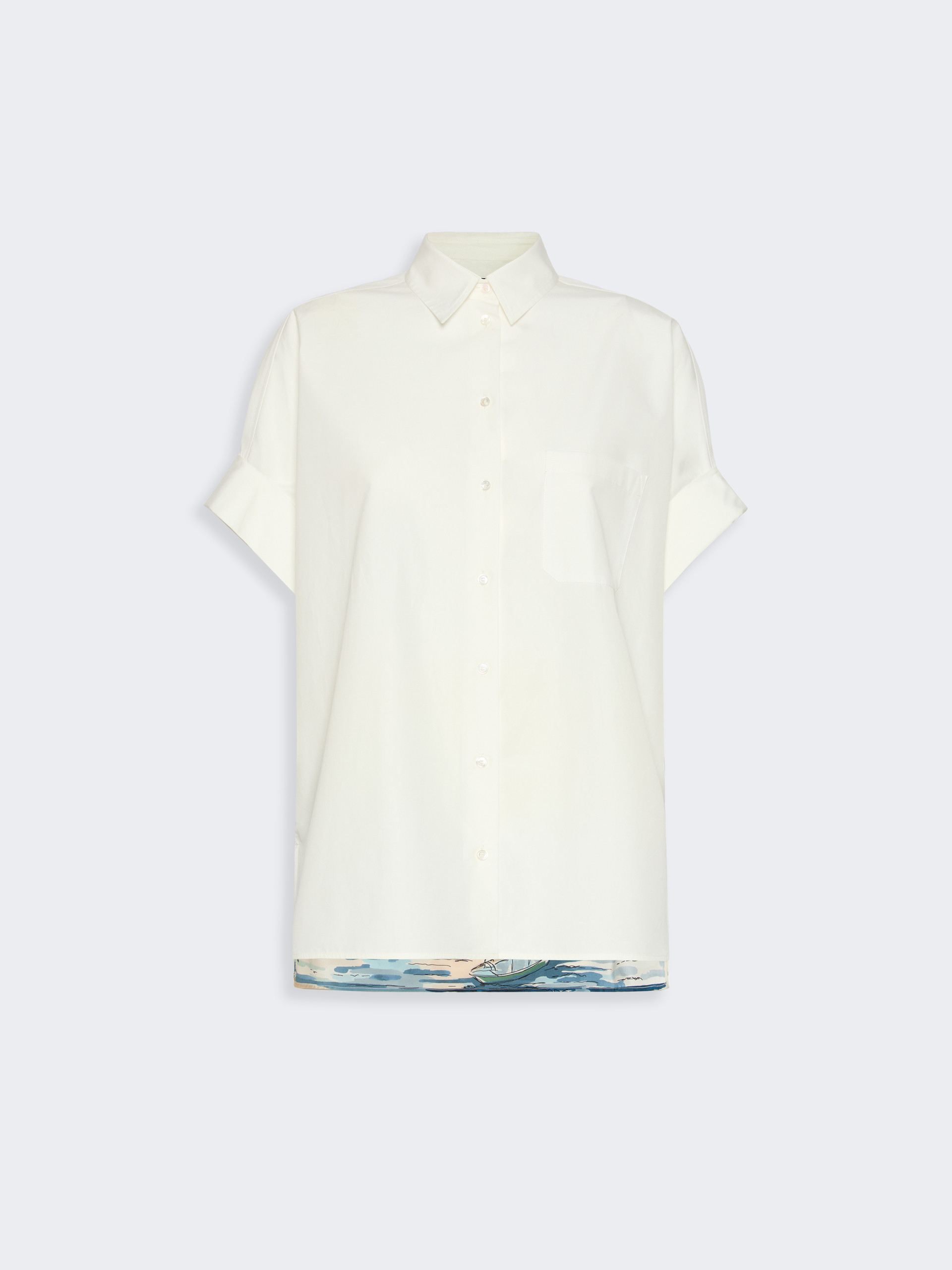 Cotton and printed silk shirt - WHITE - Weekend Max Mara - 5