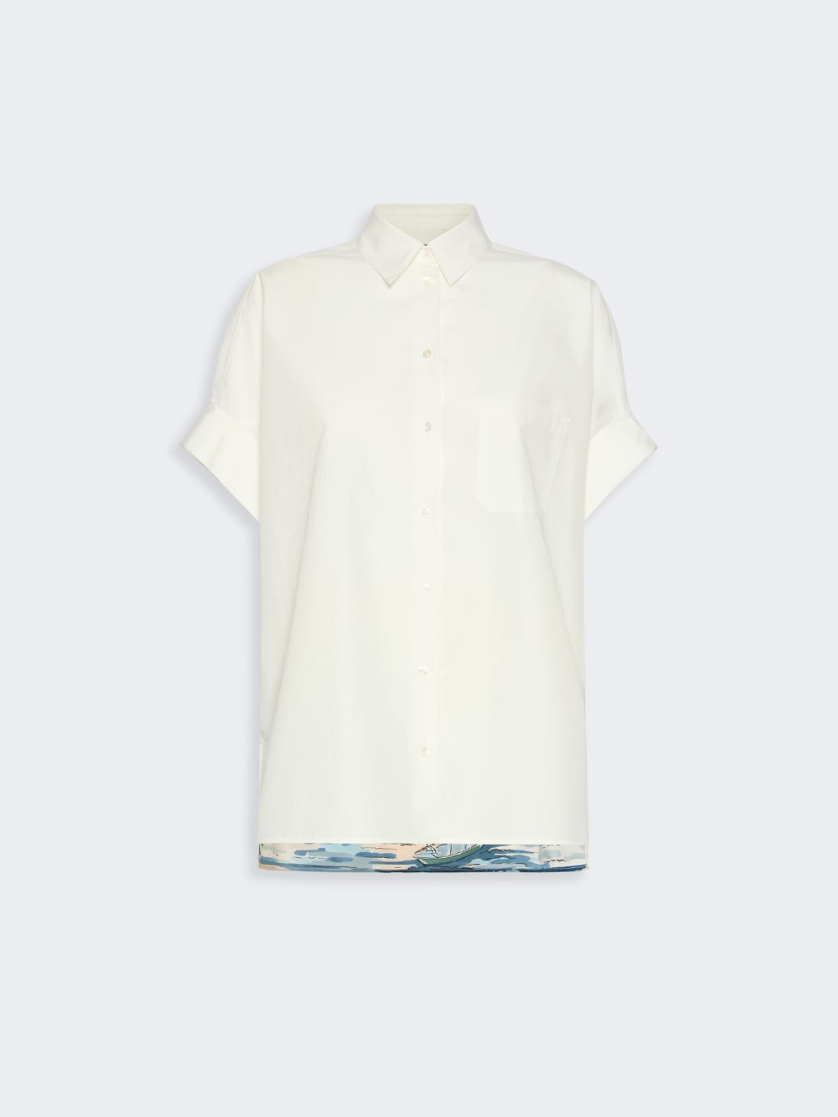 Cotton and printed silk shirt - WHITE - Weekend Max Mara - 5
