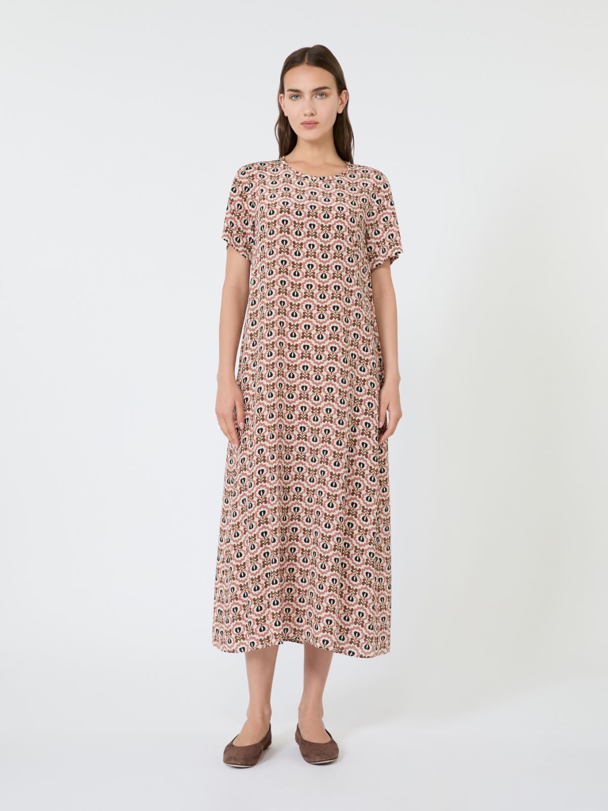Printed silk T-shirt dress - ANTIQUE ROSE - Weekend Max Mara - 2