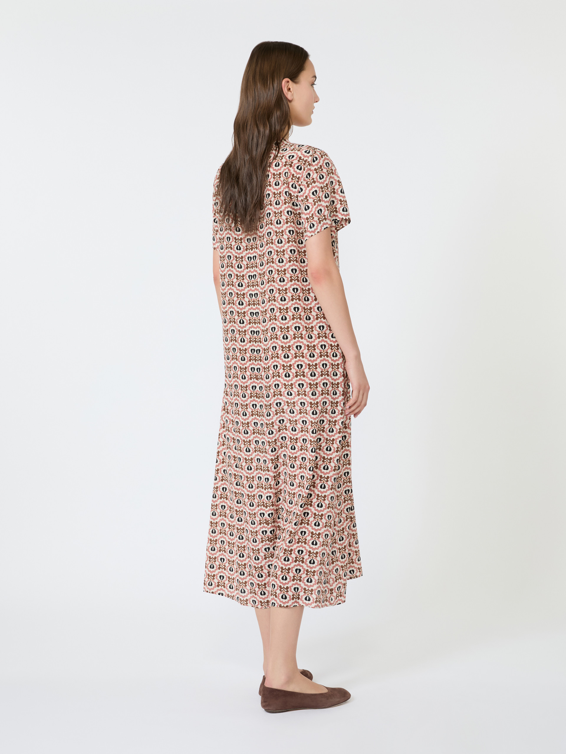 Printed silk T-shirt dress - ANTIQUE ROSE - Weekend Max Mara - 3