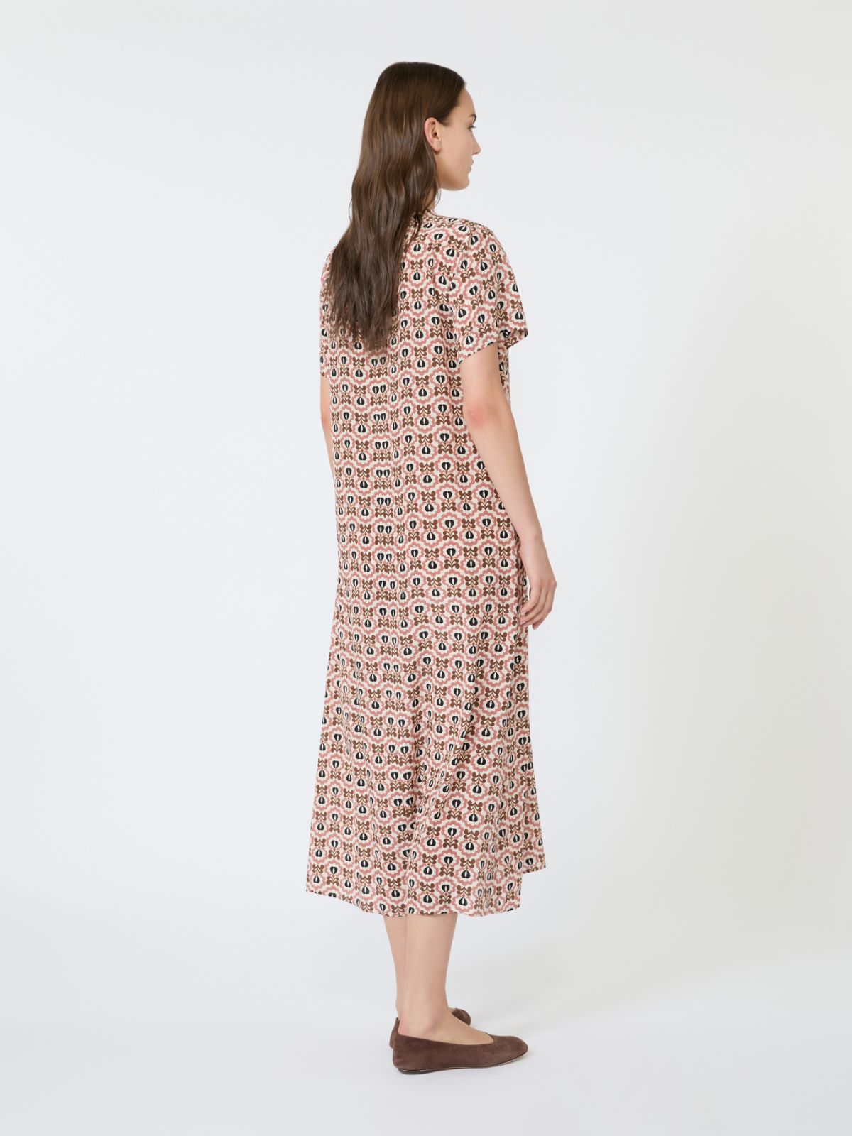 Printed silk T-shirt dress - ANTIQUE ROSE - Weekend Max Mara - 3