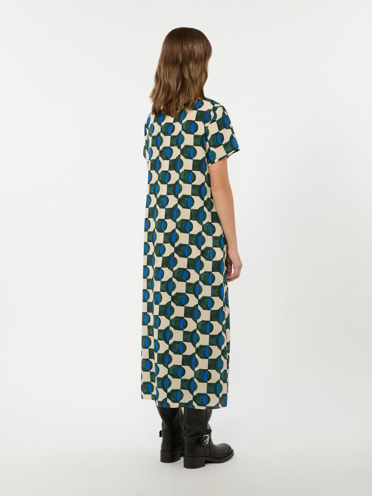 Printed silk T-shirt dress - DARK GREEN - Weekend Max Mara - 3