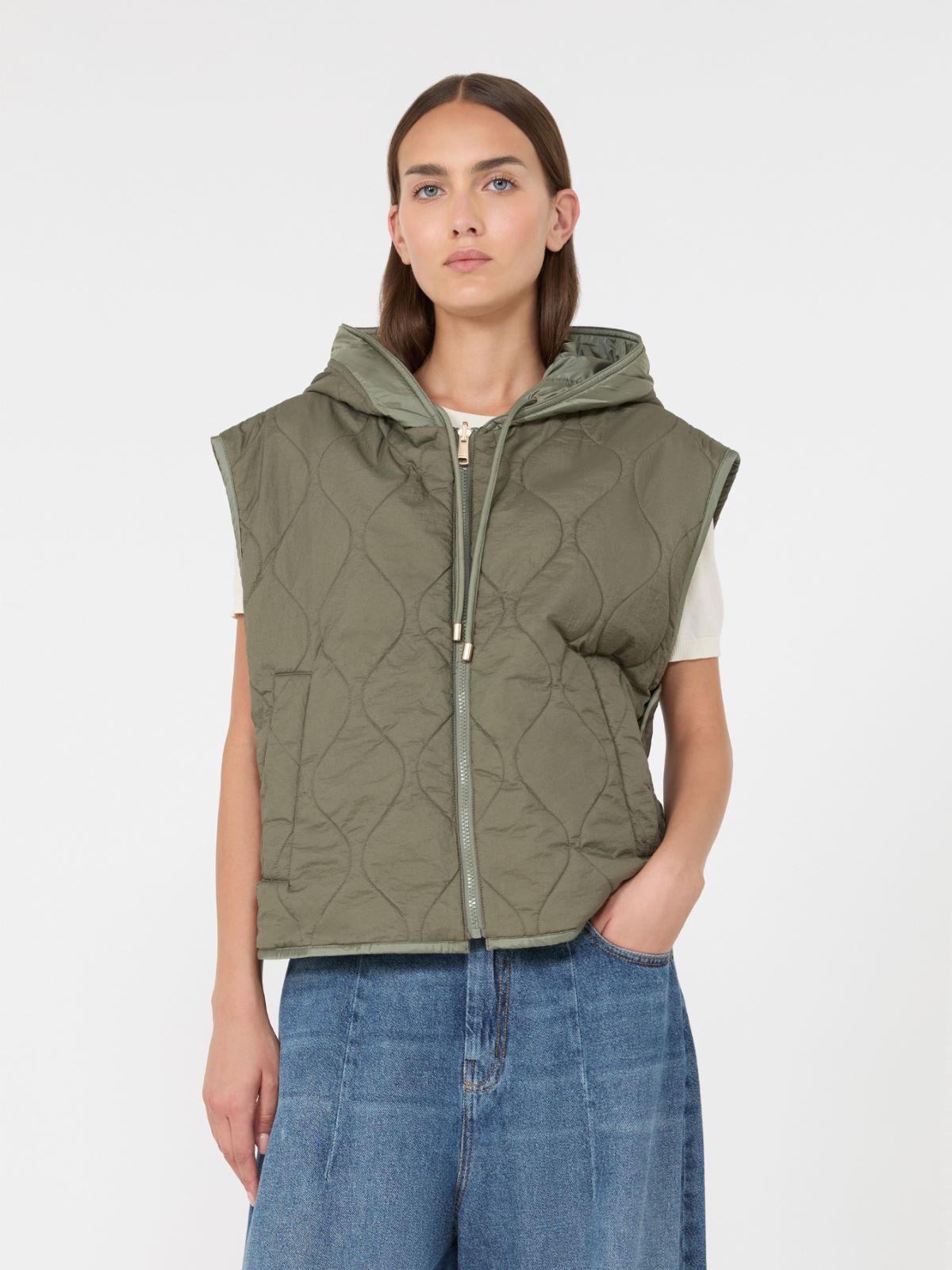 Reversible water-repellent canvas padded gilet - Weekend Max Mara - 5