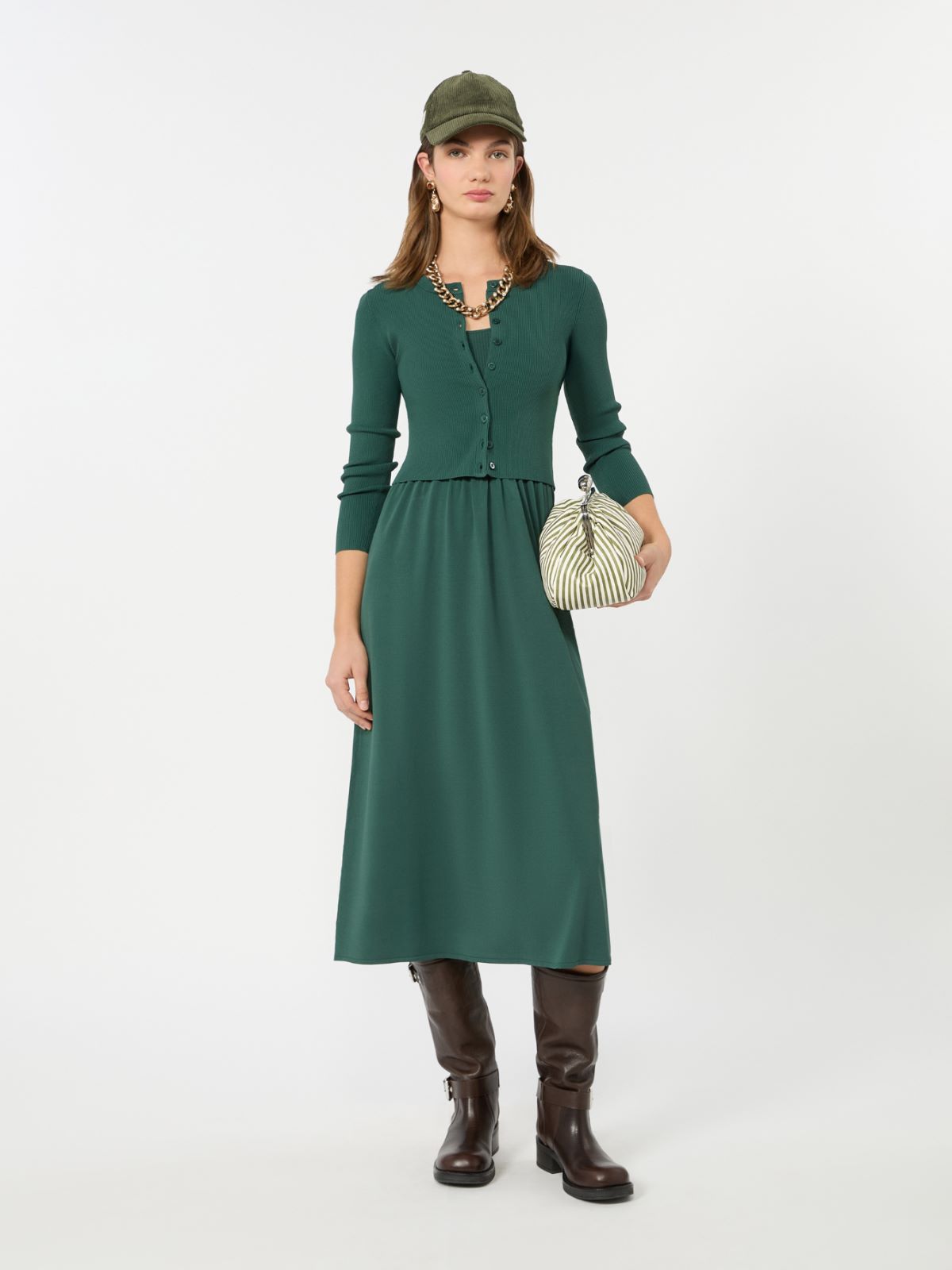 Abito lungo in filato di viscosa - VERDE - Weekend Max Mara