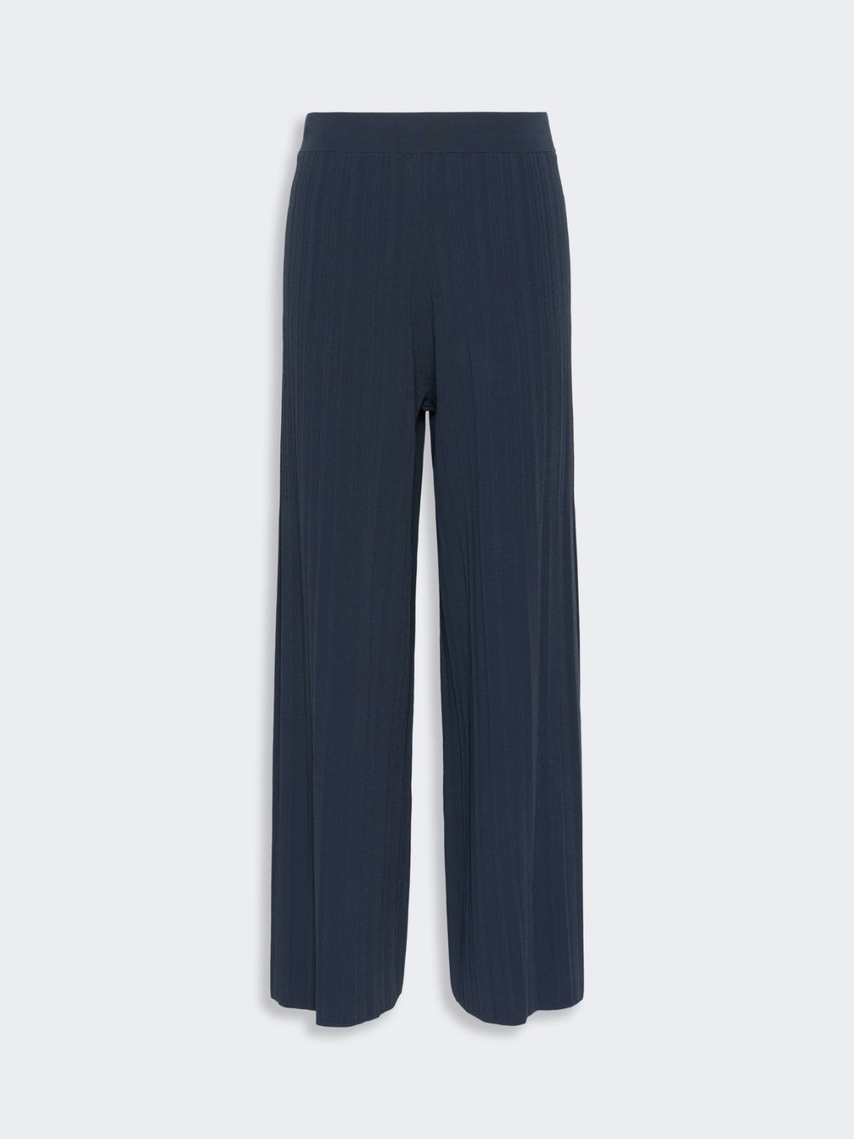 Plissé-pleated viscose yarn trousers - NAVY - Weekend Max Mara - 4