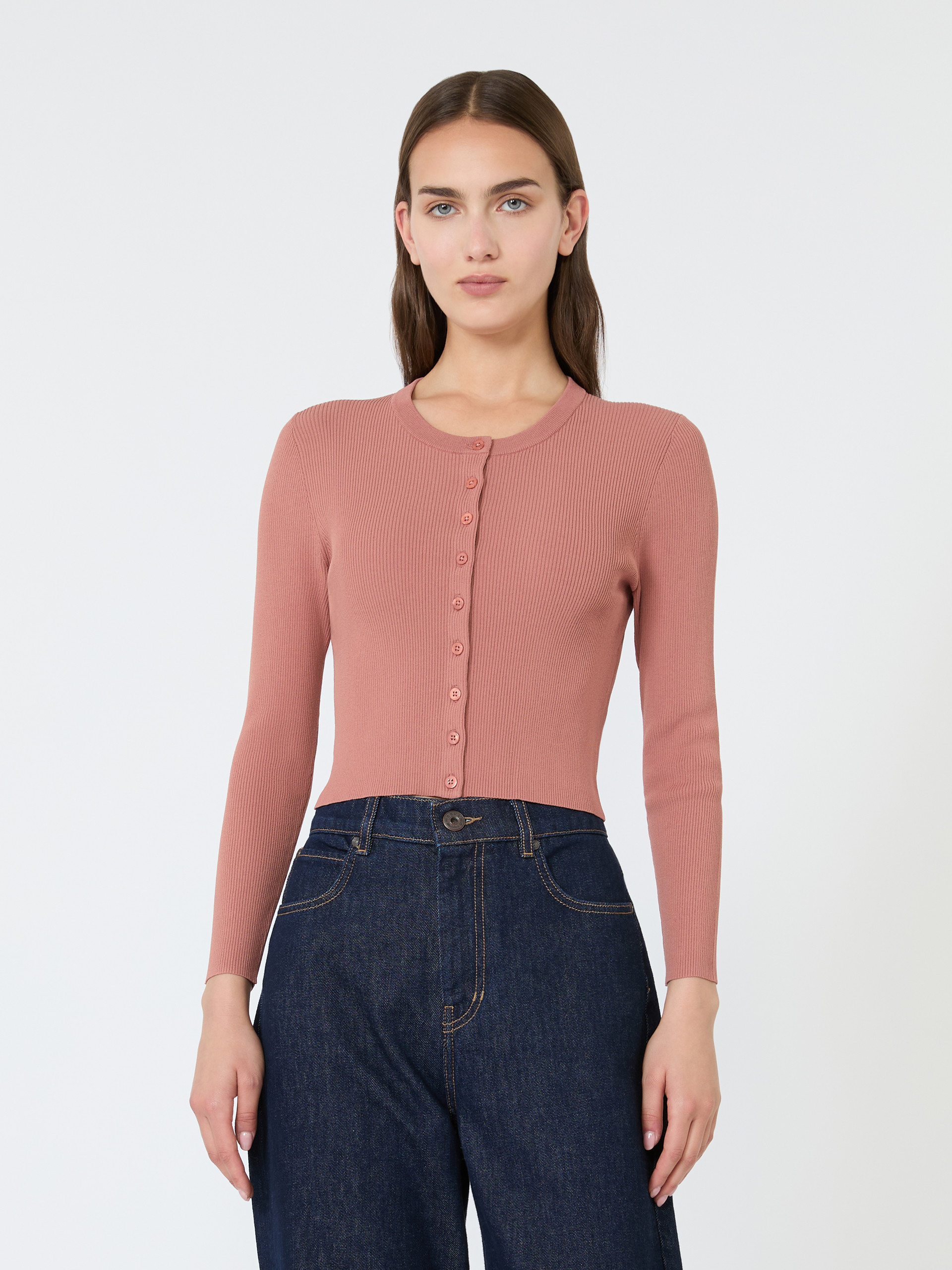 Cardigan a costine in filato di viscosa - TERRACOTTA - Weekend Max Mara - 2