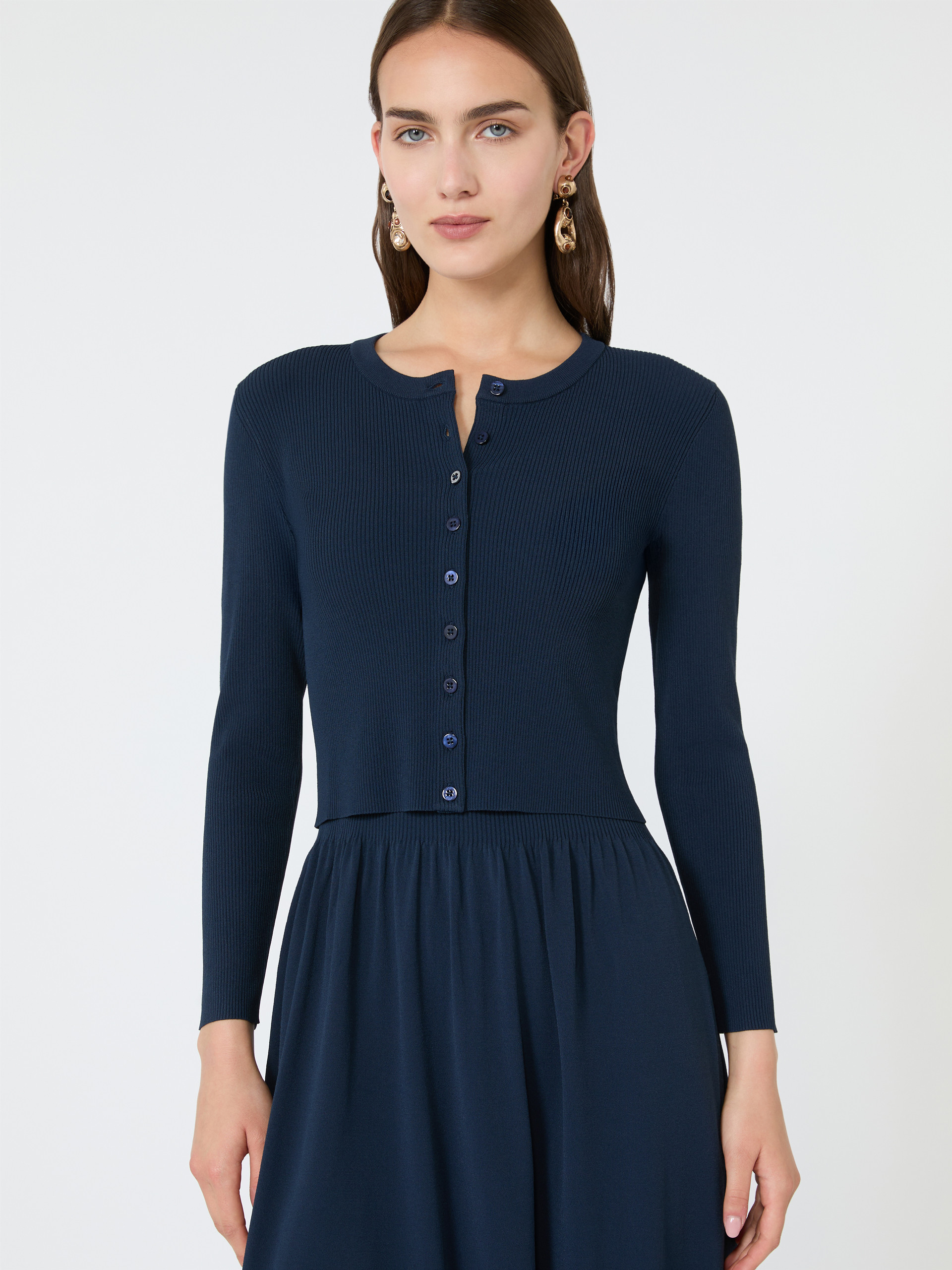 Cardigan a costine in filato di viscosa - BLU - Weekend Max Mara - 4