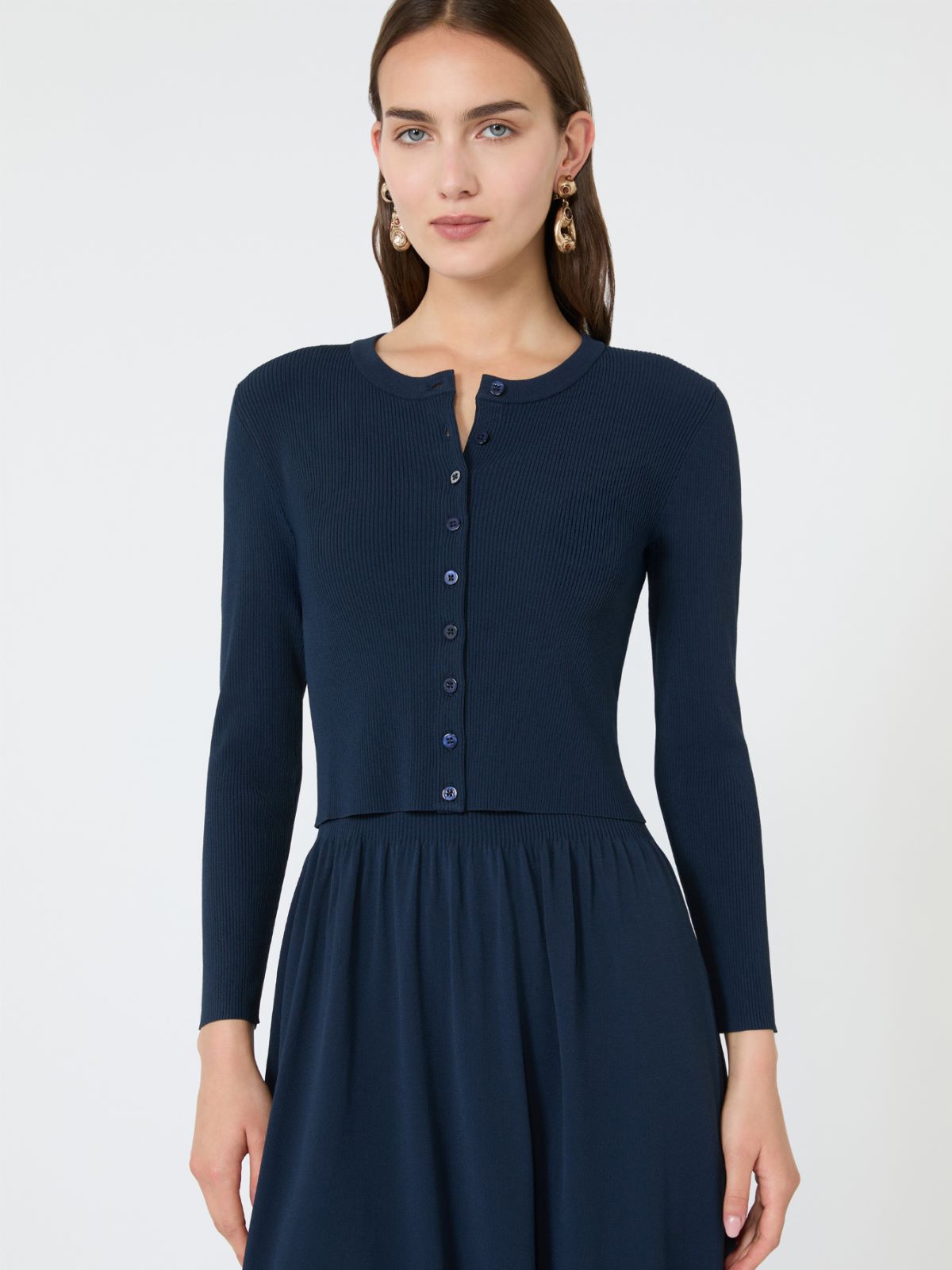 Cardigan a costine in filato di viscosa - BLU - Weekend Max Mara - 4
