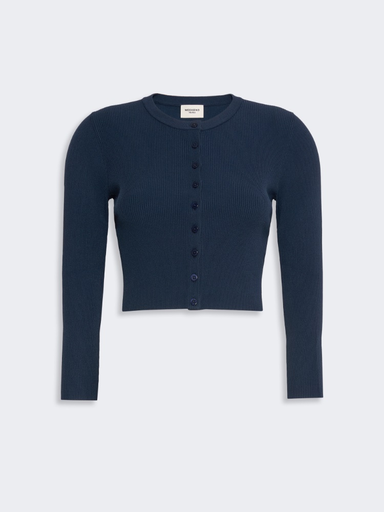 Cardigan a costine in filato di viscosa - BLU - Weekend Max Mara