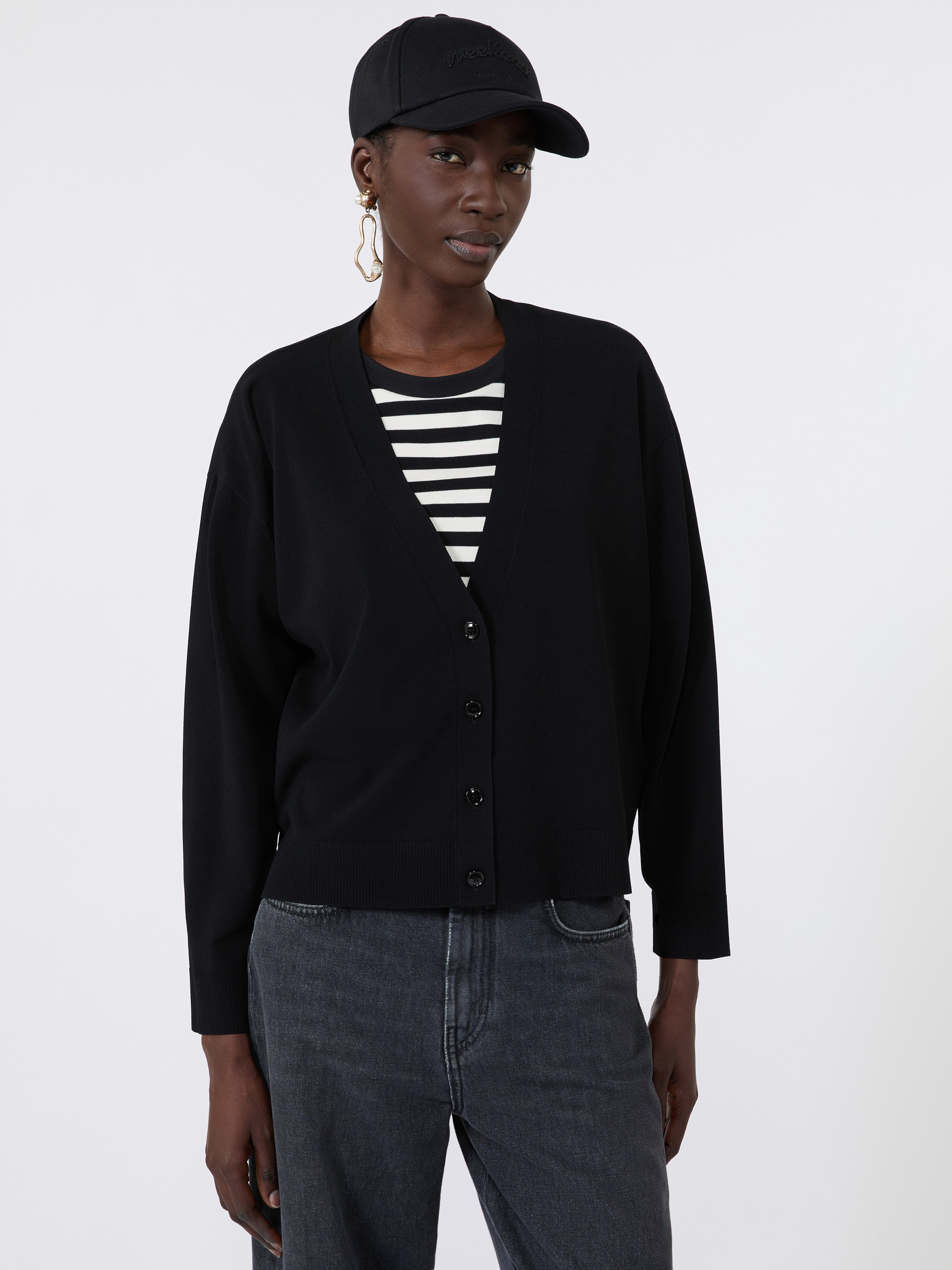 Cardigan a V in filato di viscosa - Weekend Max Mara - 4