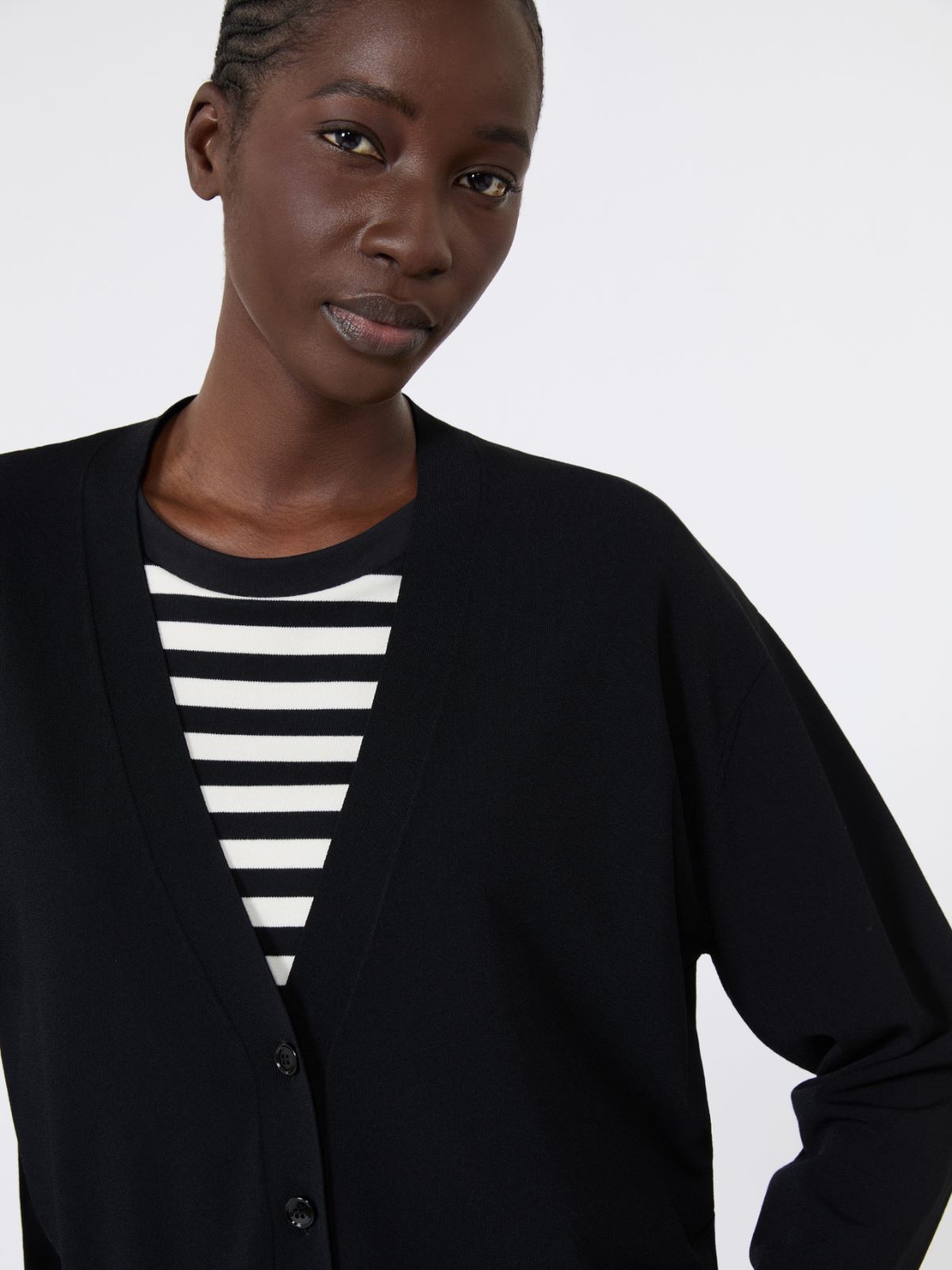 Cardigan a V in filato di viscosa - Weekend Max Mara - 5