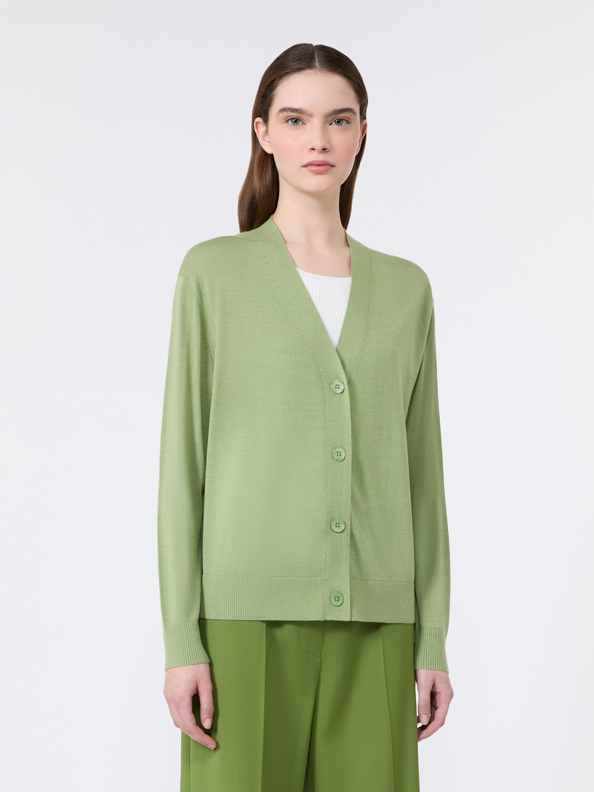Wool, silk and cashmere V-neck cardigan - Weekend Max Mara - 2