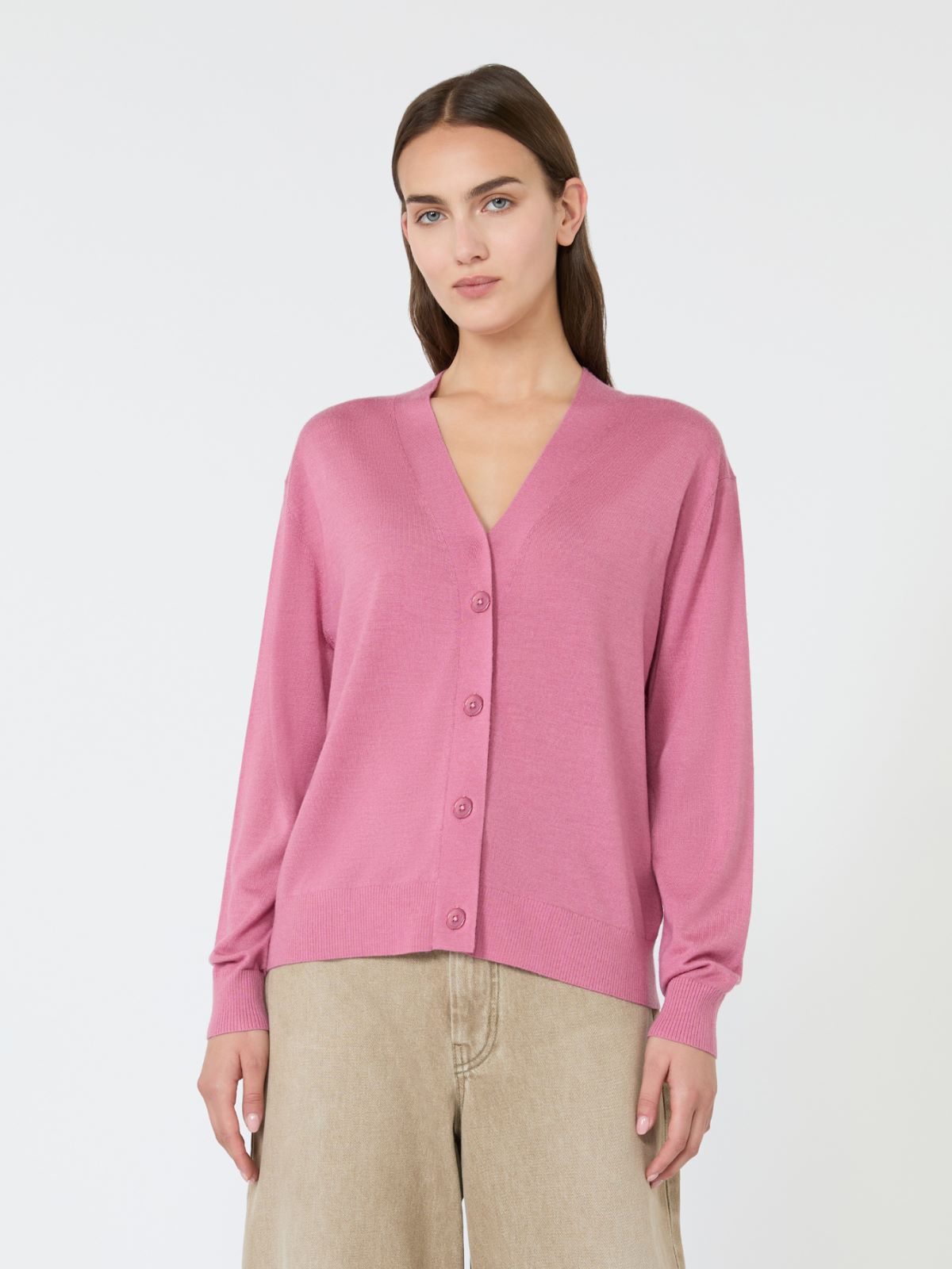 Wool, silk and cashmere V-neck cardigan - Weekend Max Mara - 2