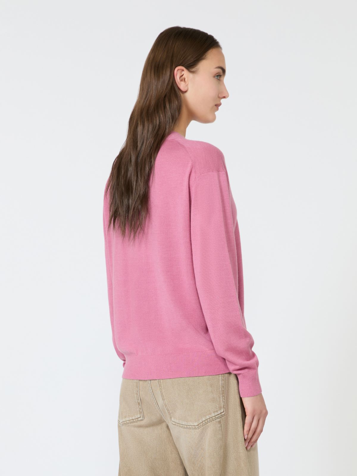 Wool, silk and cashmere V-neck cardigan - Weekend Max Mara - 3