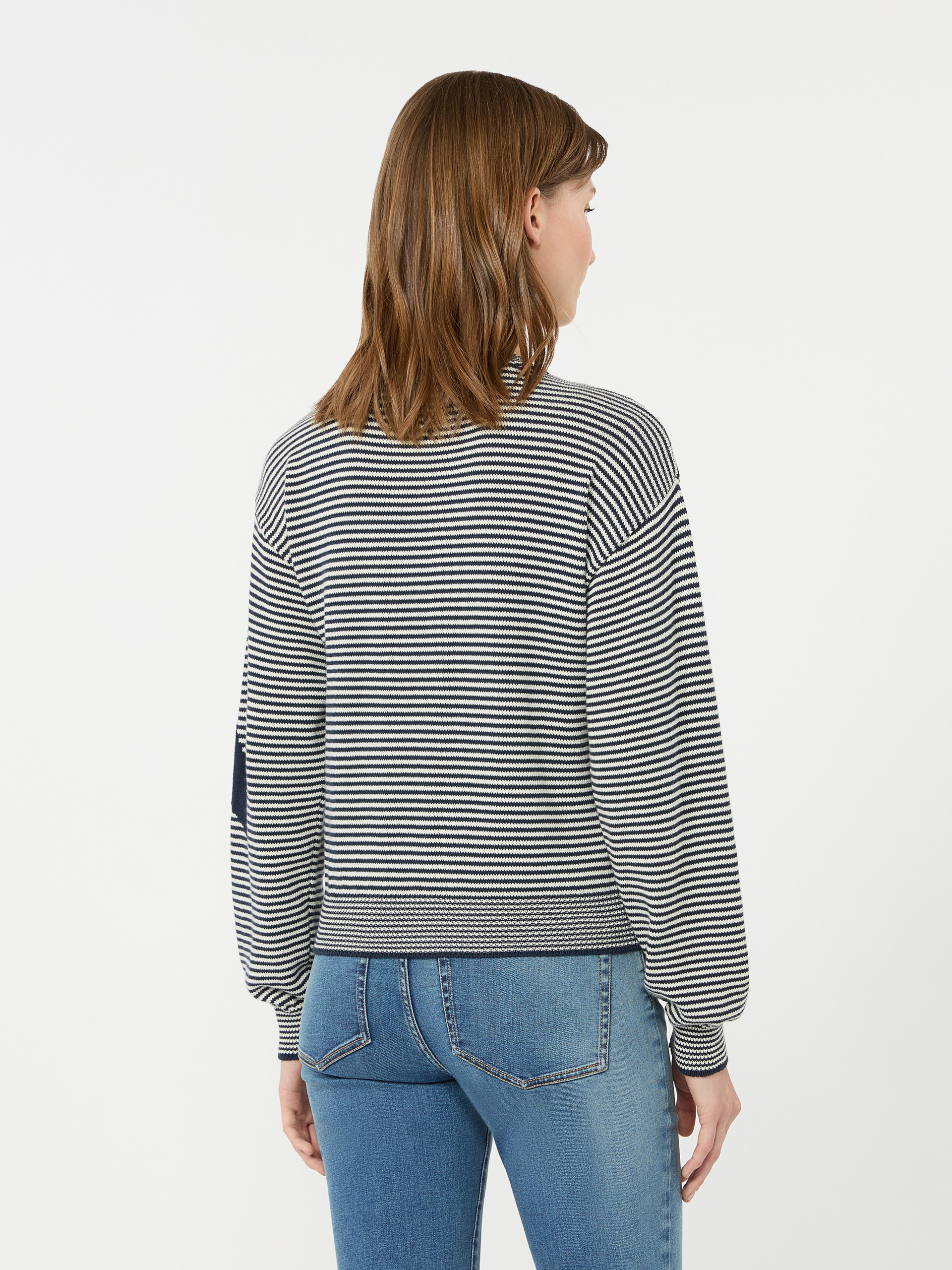 Inlay-detail cotton yarn cardigan - Weekend Max Mara - 3