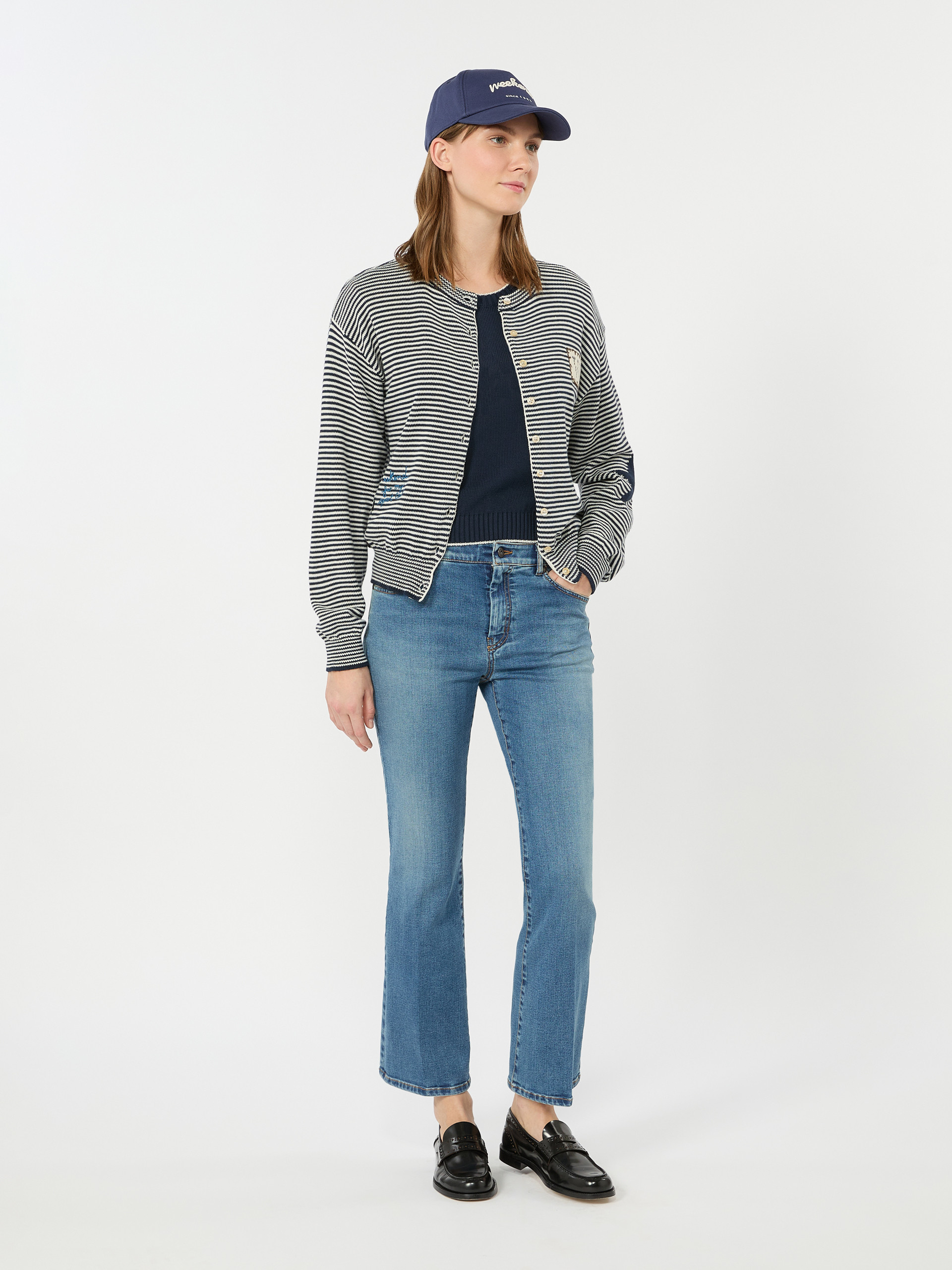 Inlay-detail cotton yarn cardigan - Weekend Max Mara
