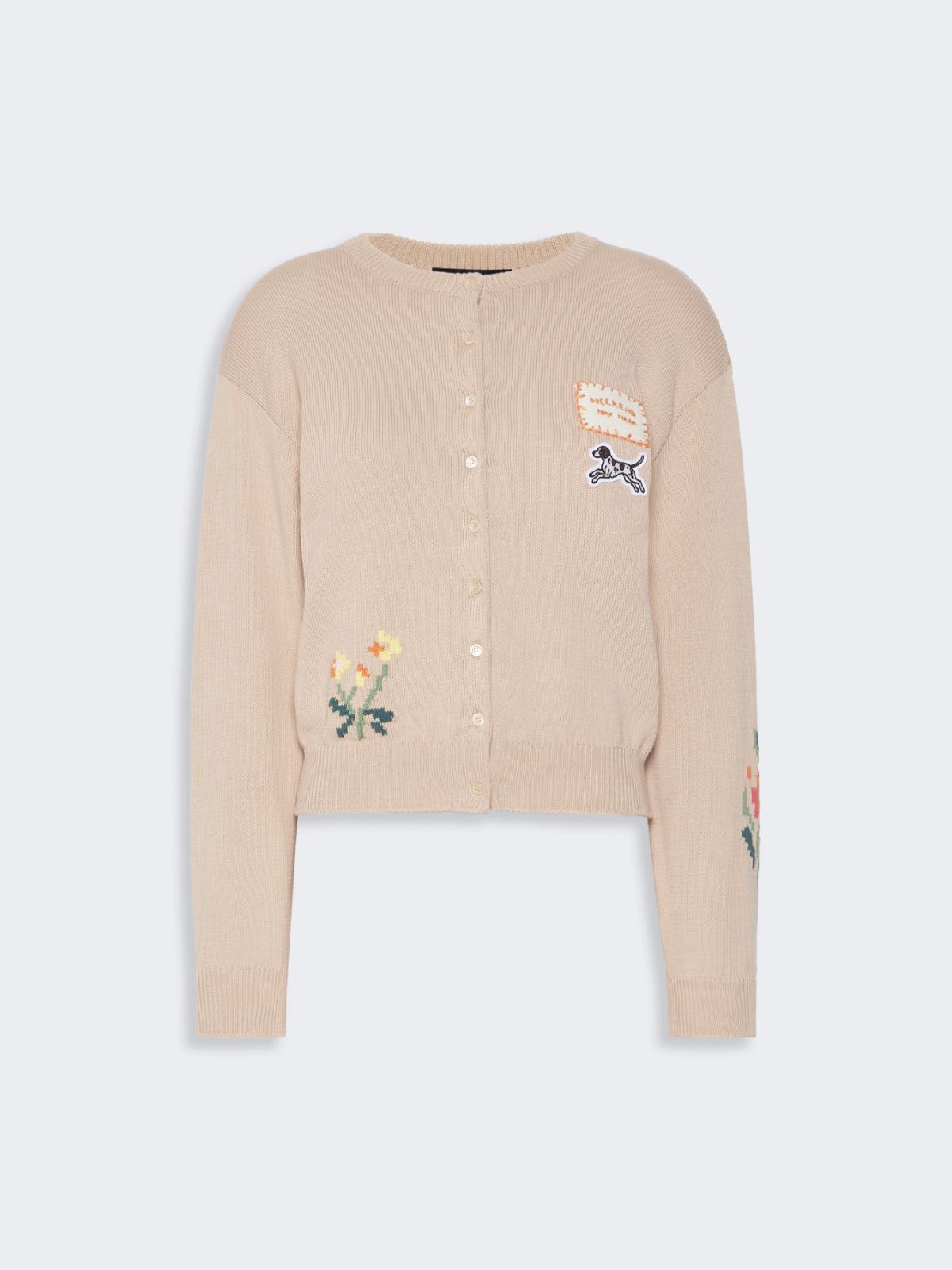 Inlay-detail cotton yarn cardigan - Weekend Max Mara - 6