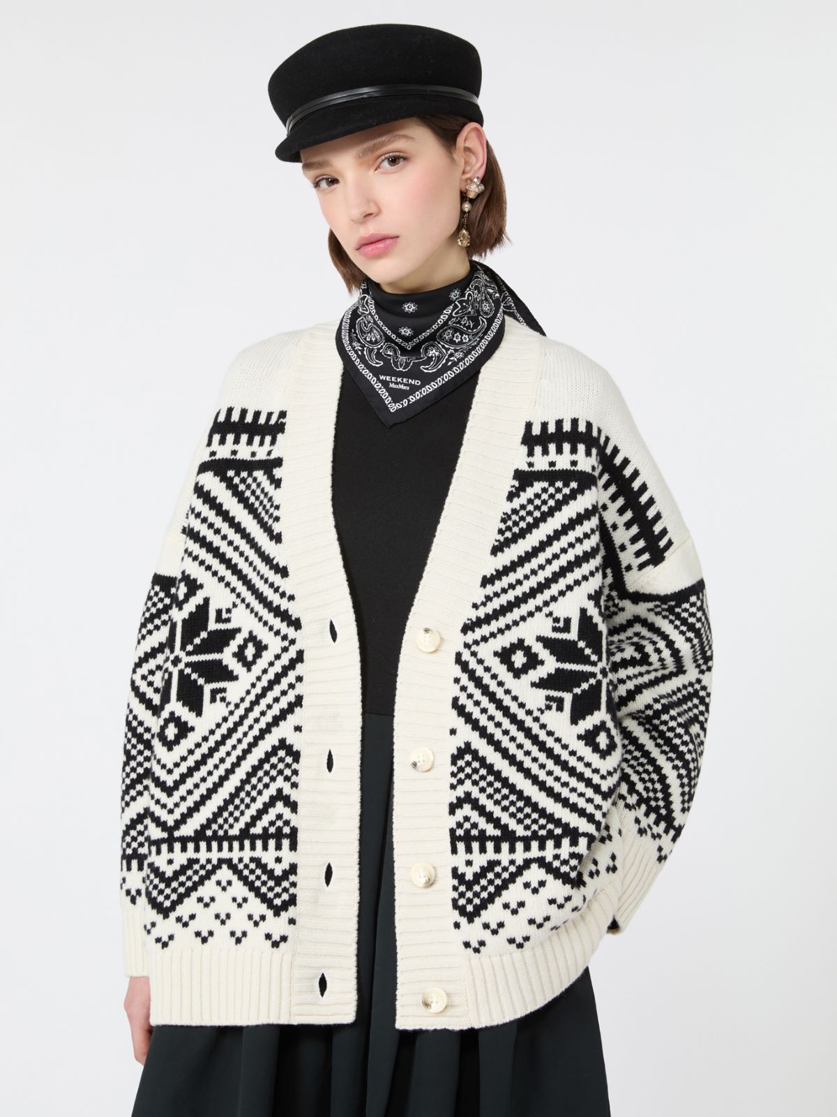 Jacquard wool cardigan - Weekend Max Mara - 4