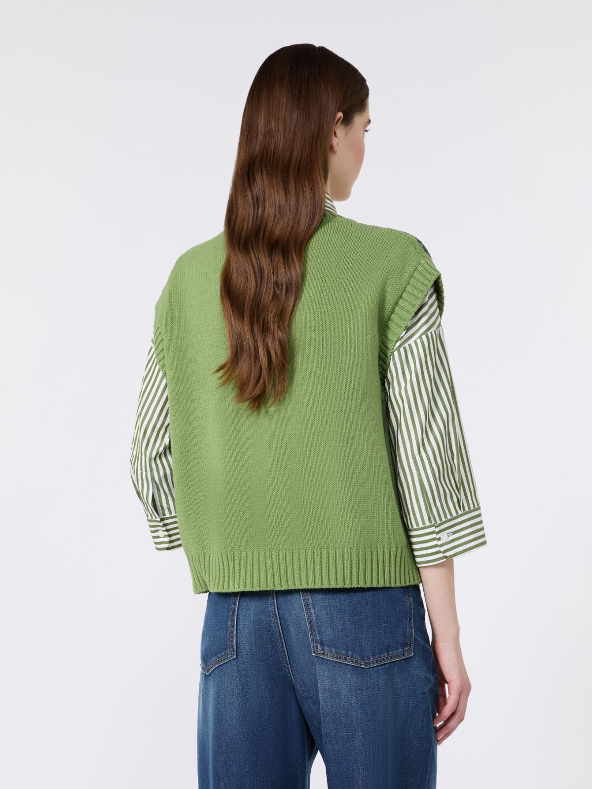 Inlaid cotton-blend gilet - GREEN - Weekend Max Mara - 3