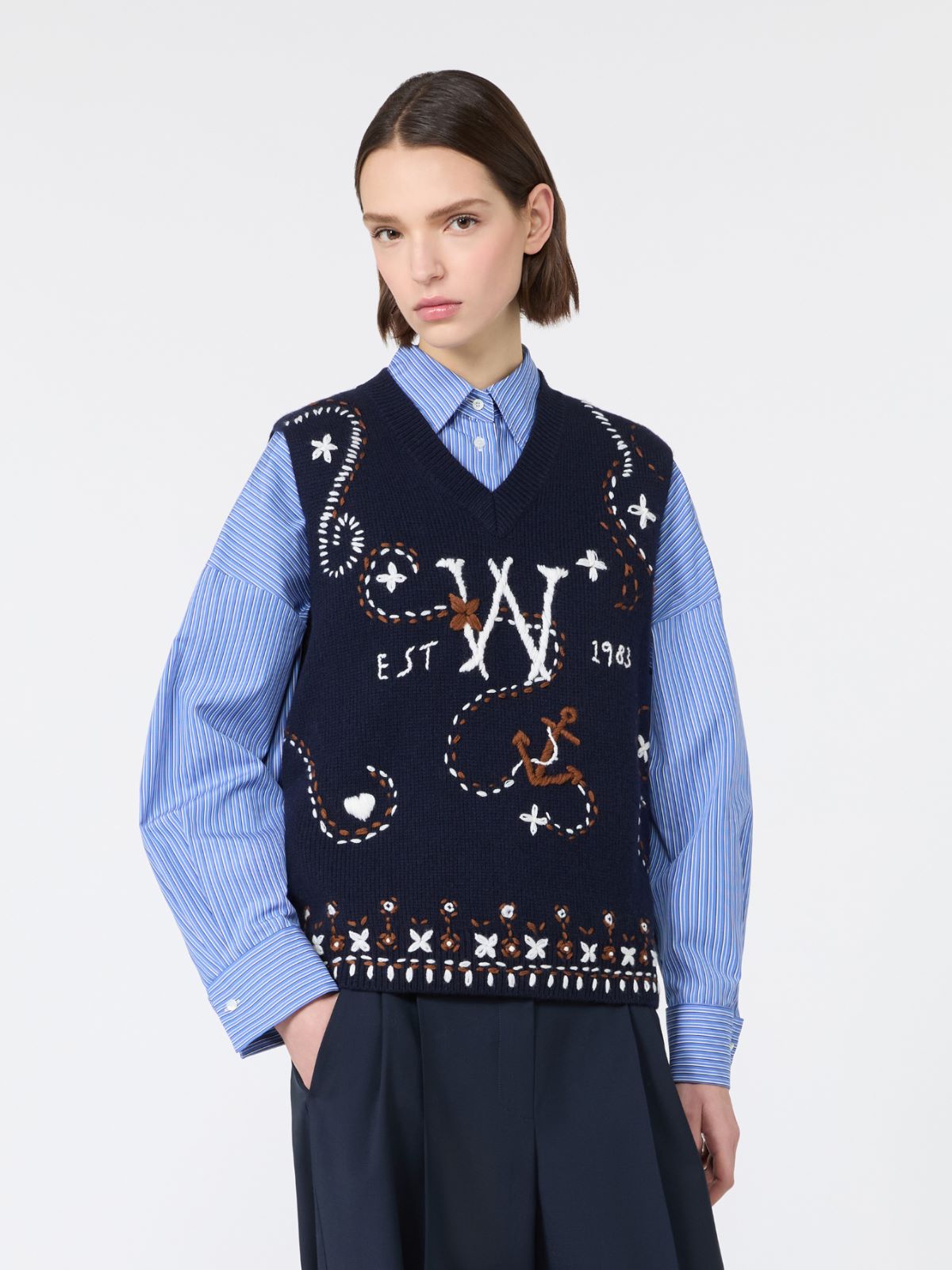 Gilet in filato di lana con ricami - Weekend Max Mara - 2