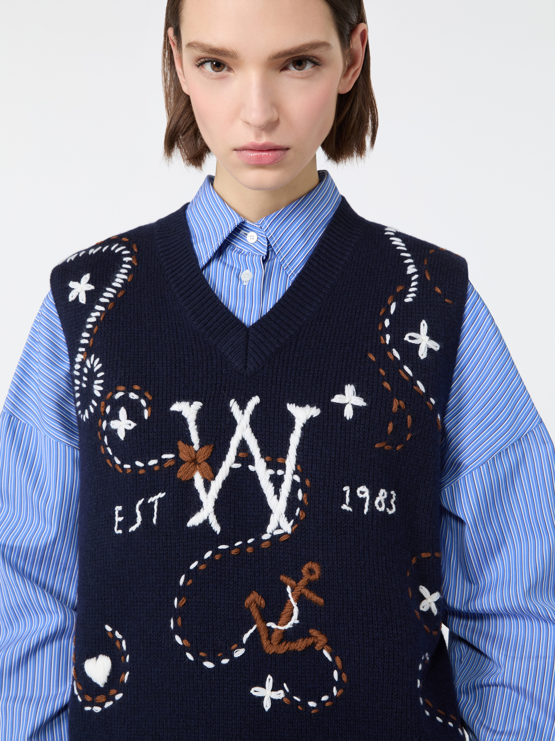 Gilet in filato di lana con ricami - Weekend Max Mara - 5