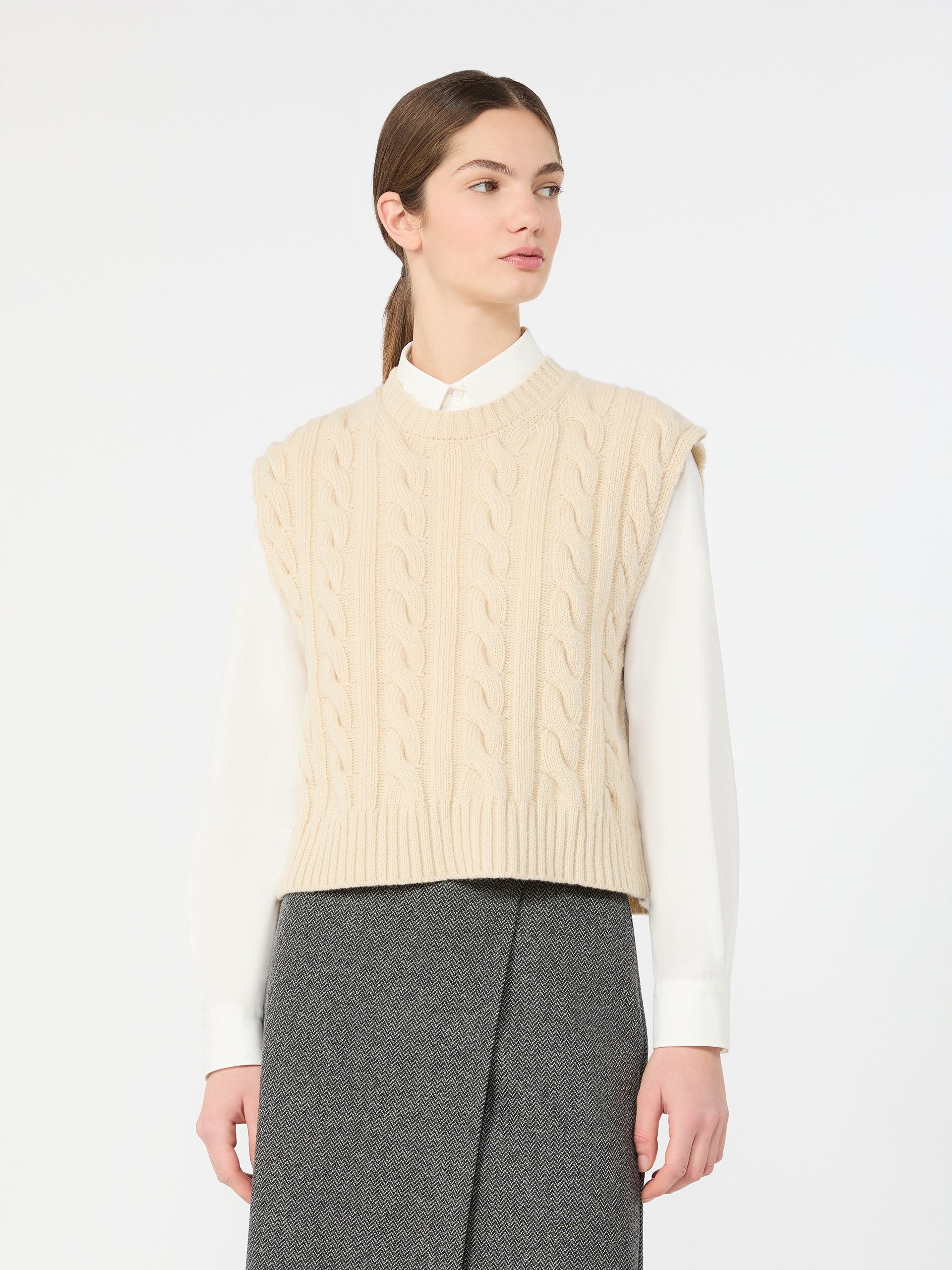Cable knit wool yarn gilet - Weekend Max Mara - 2