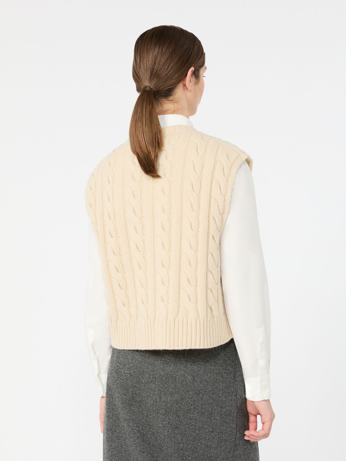 Cable knit wool yarn gilet - Weekend Max Mara - 3