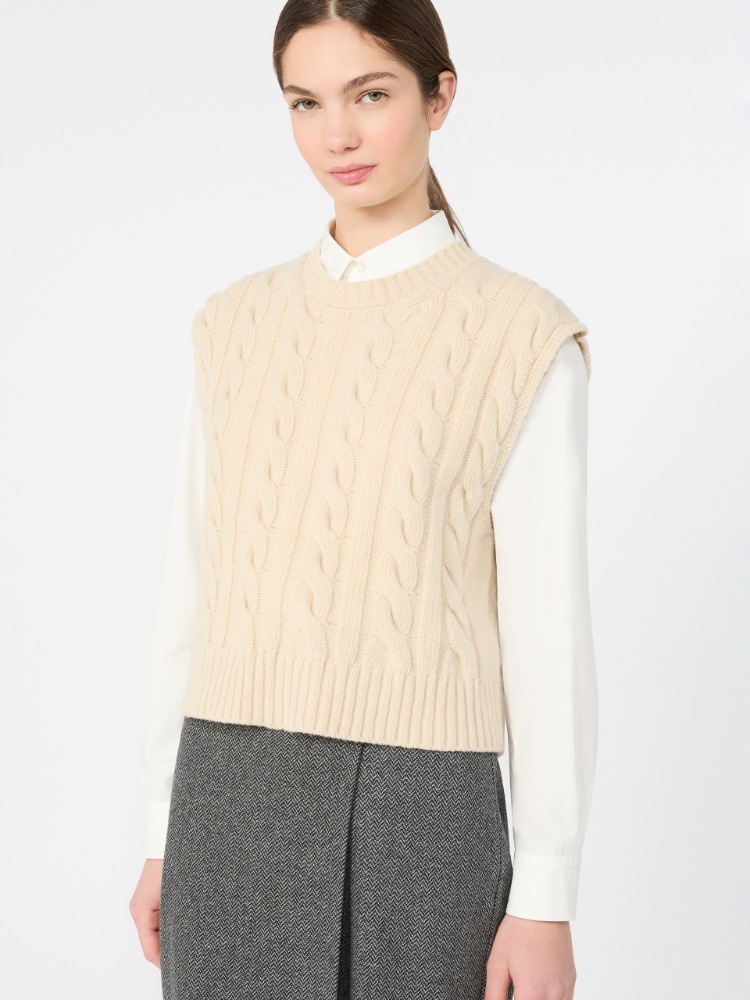 Cable knit wool yarn gilet - Weekend Max Mara