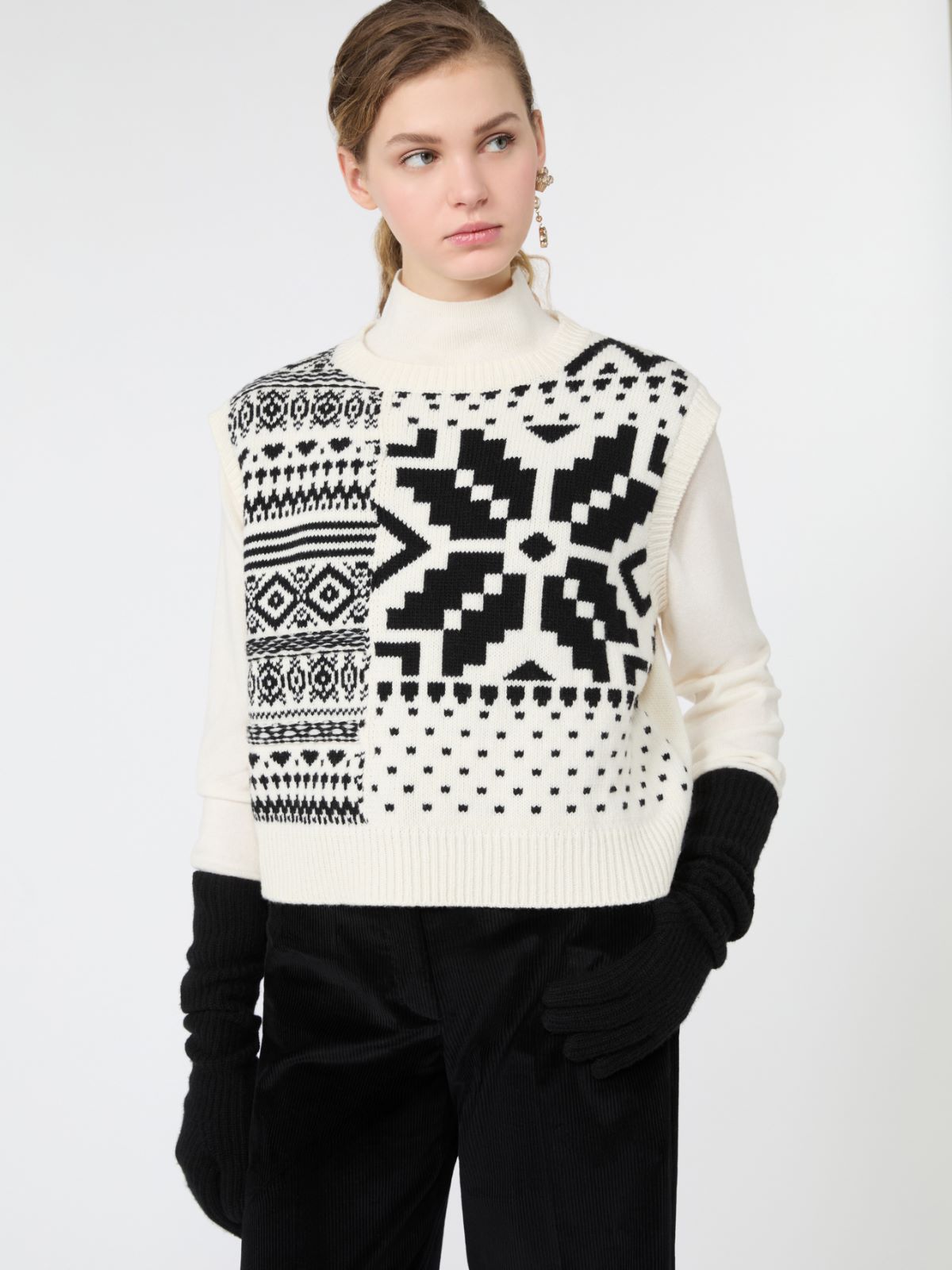 Jacquard wool yarn gilet - Weekend Max Mara - 4