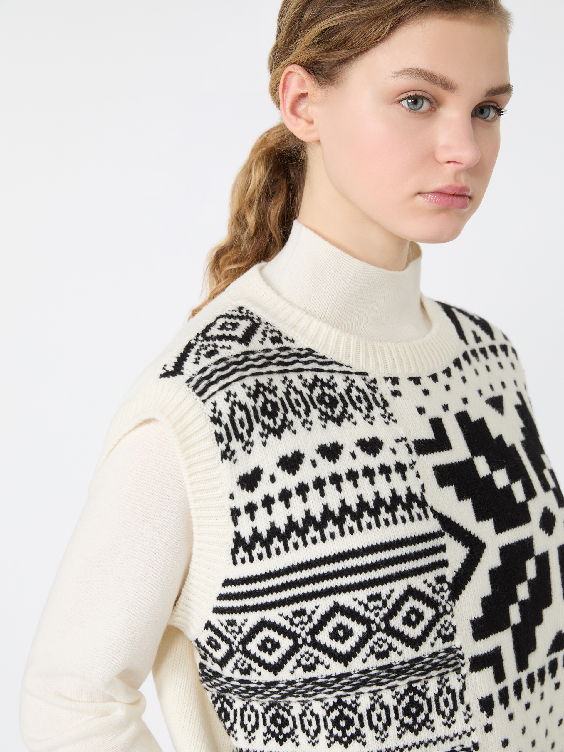 Jacquard wool yarn gilet - Weekend Max Mara - 5