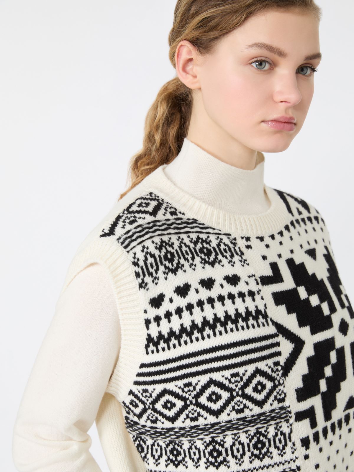 Jacquard wool yarn gilet - Weekend Max Mara - 5