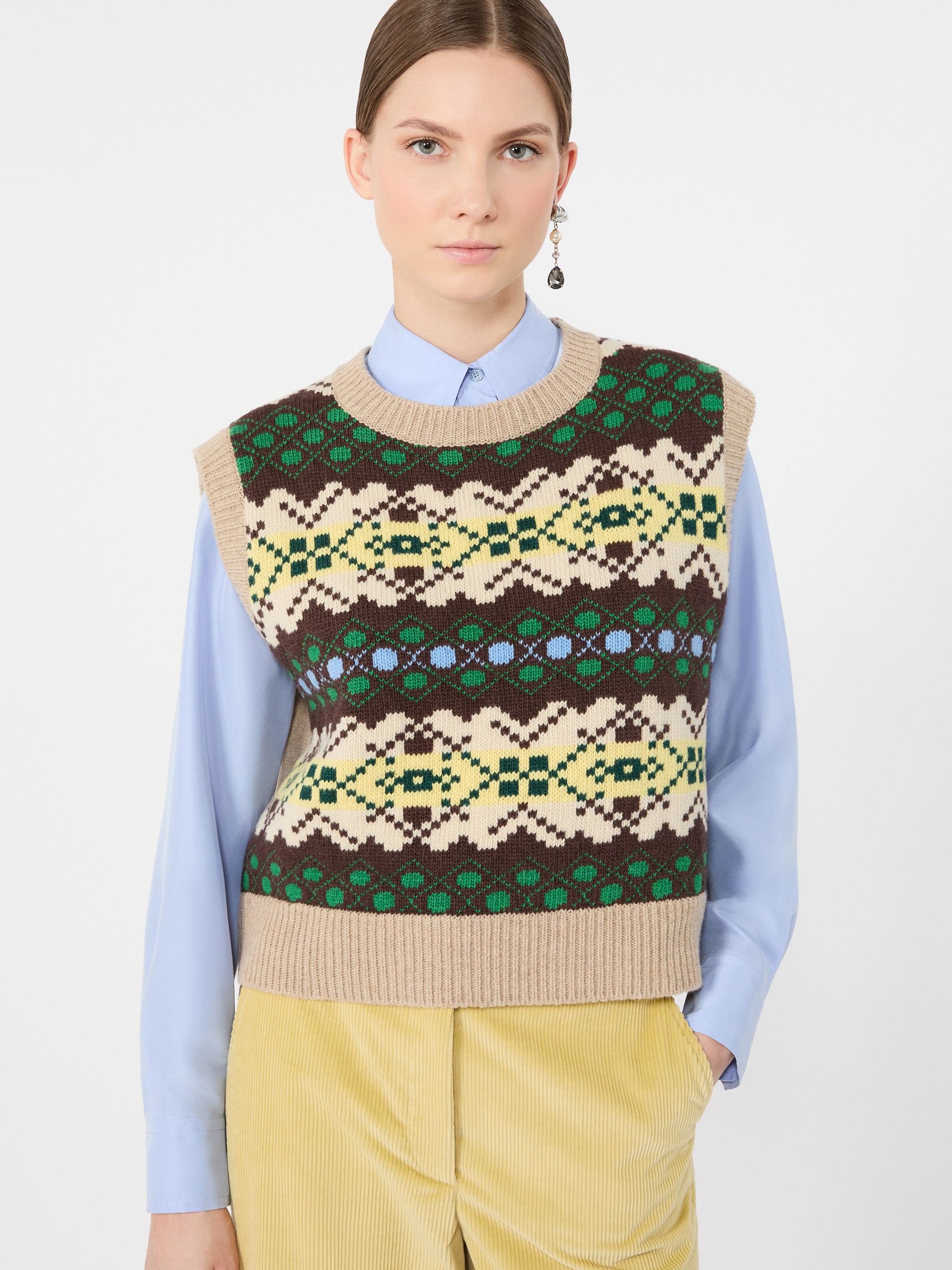 Jacquard wool yarn gilet - Weekend Max Mara - 4