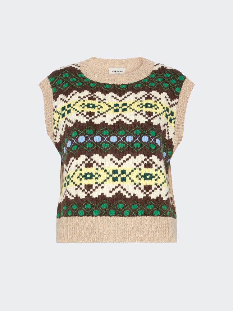 Jacquard wool yarn gilet - Weekend Max Mara